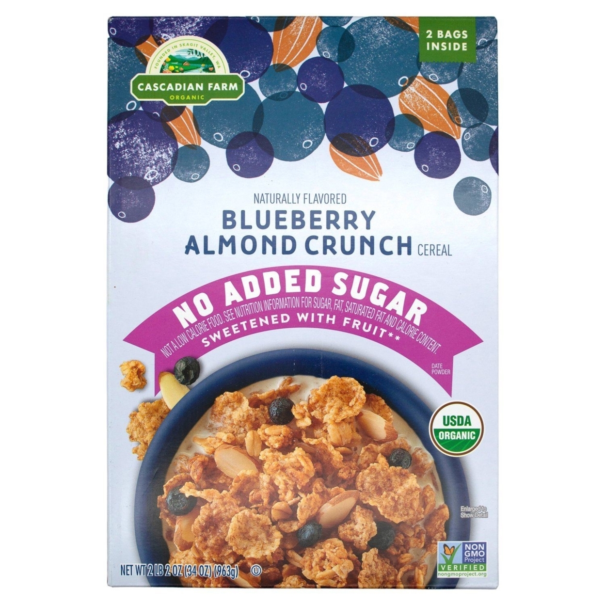 Cascadian Farm Organic Blueberry Almond Crunch Cereal, 17 Ounce (Pack Of 2)