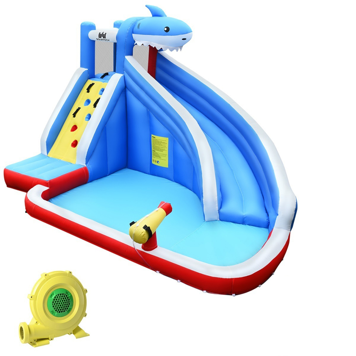 Inflatable Water Park Bounce House Slide Shark With/without Blower - With 750W Blower