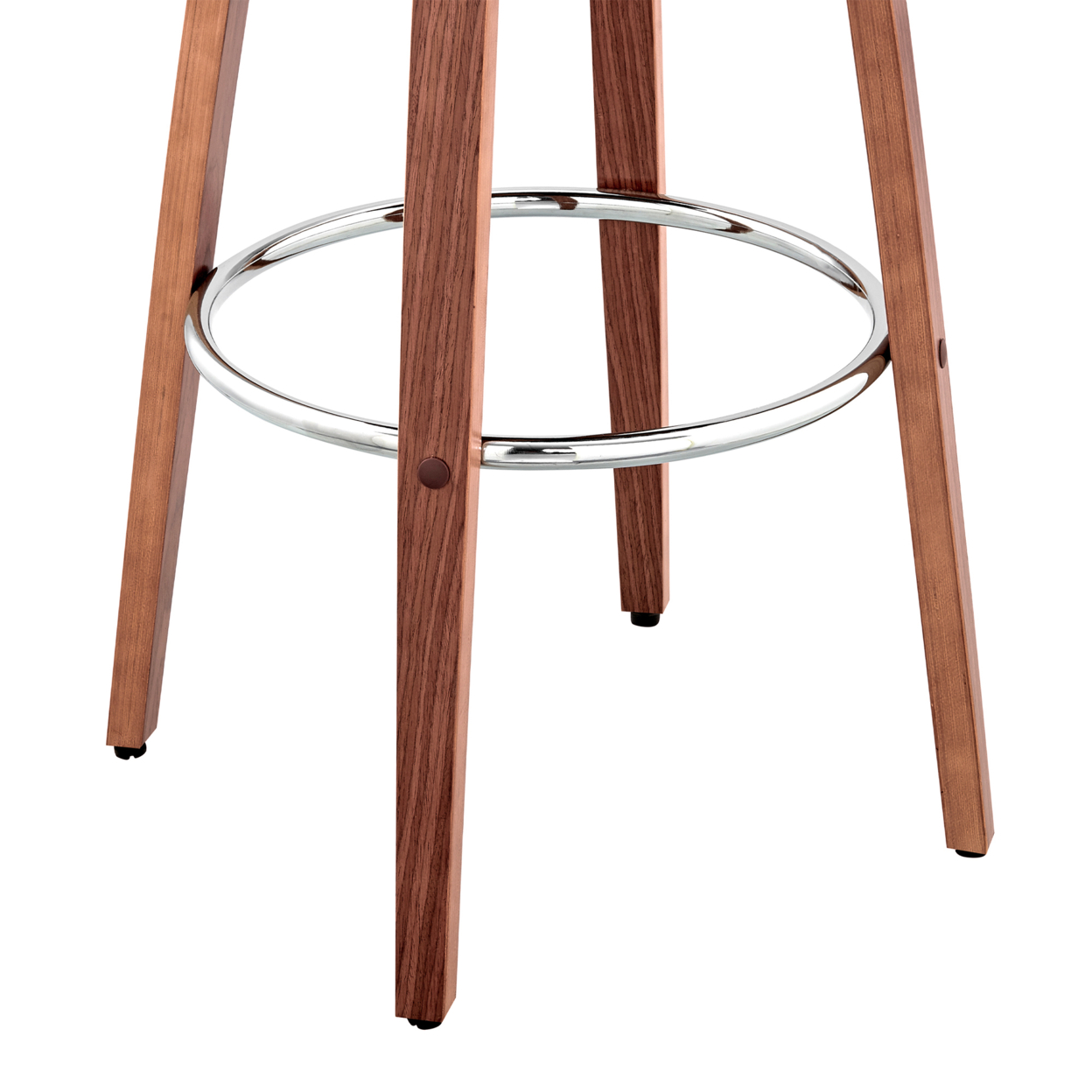 30 Inch Leatherette Barstool With Cut Out Back, Gray And Brown- Saltoro Sherpi