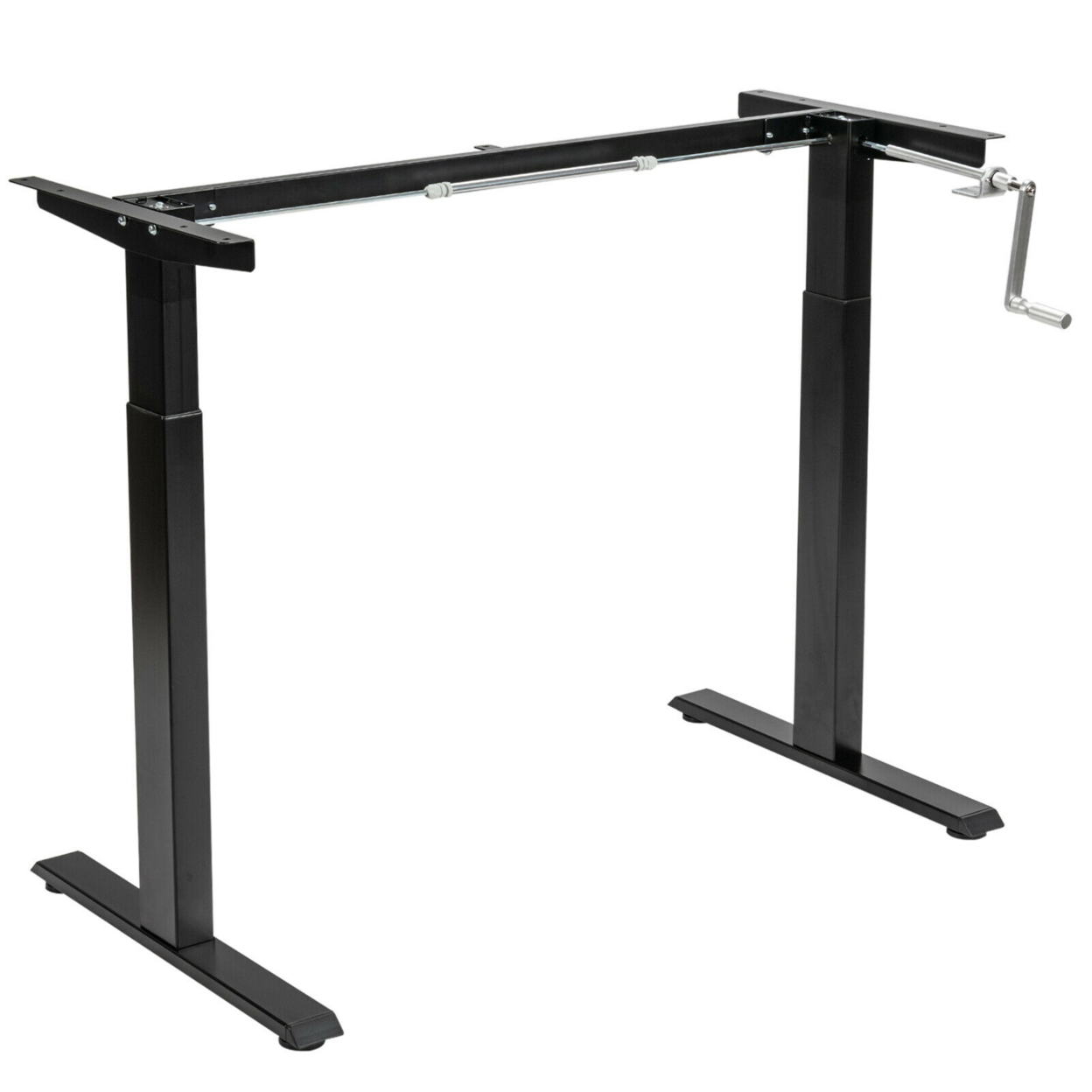 Hand Crank Sit To Stand Desk Frame Height Adjustable Standing Base - Black