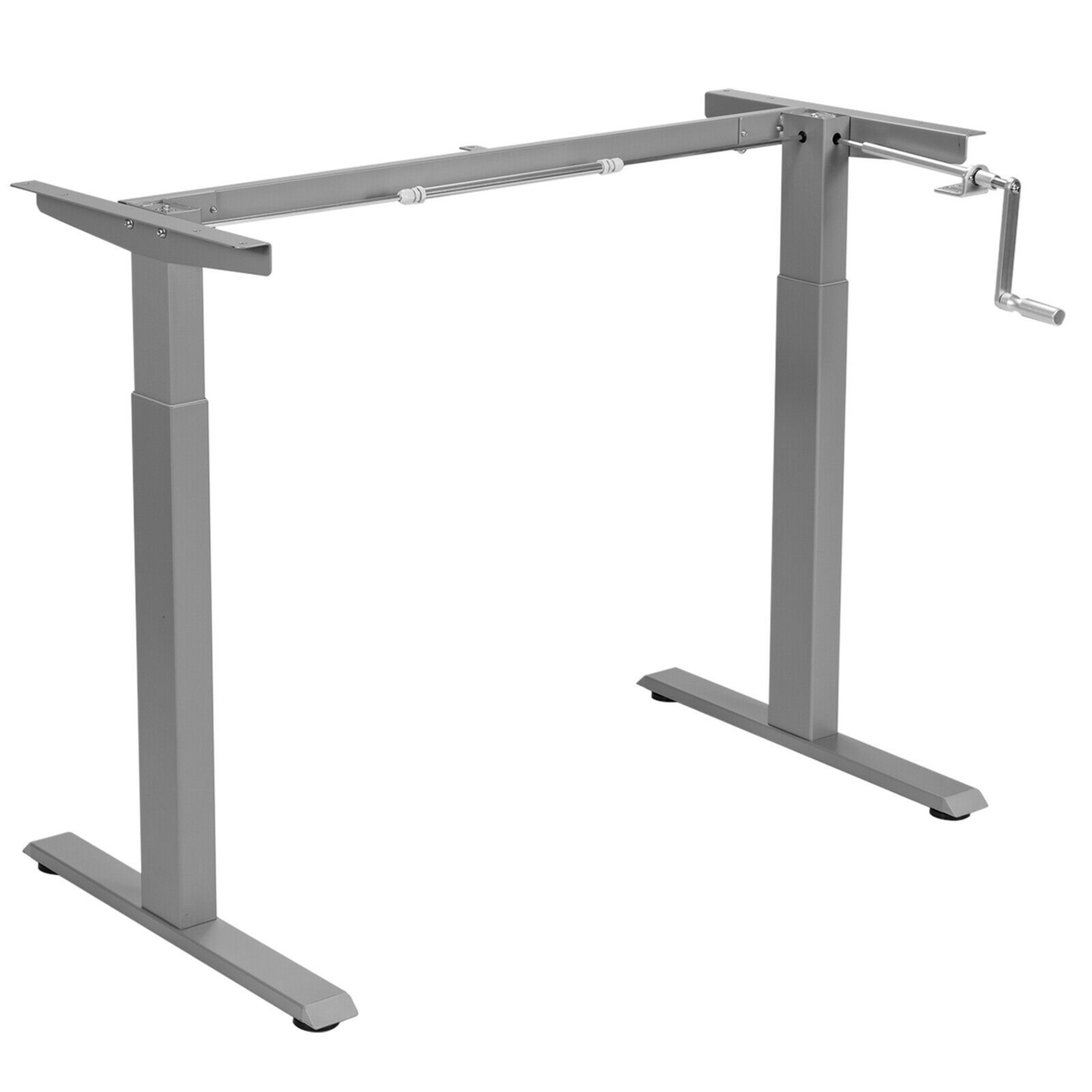 Hand Crank Sit To Stand Desk Frame Height Adjustable Standing Base - Grey