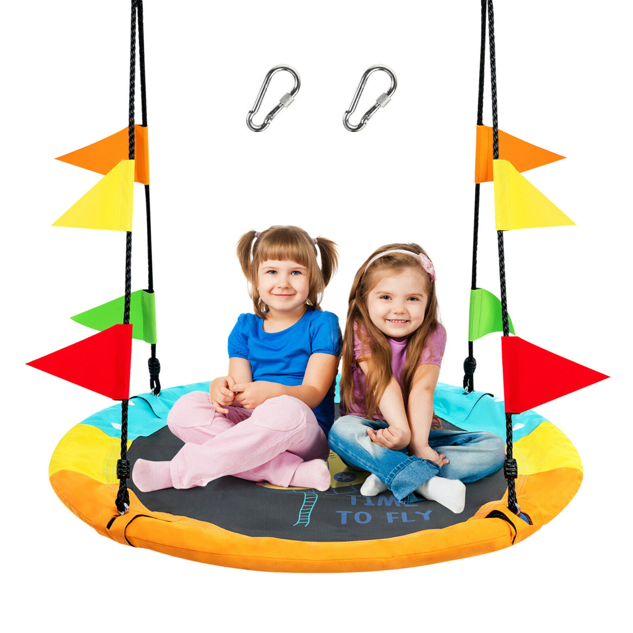 40'' Flying Saucer Tree Swing Indoor Outdoor Swing W/Hanging Strap Helicopter