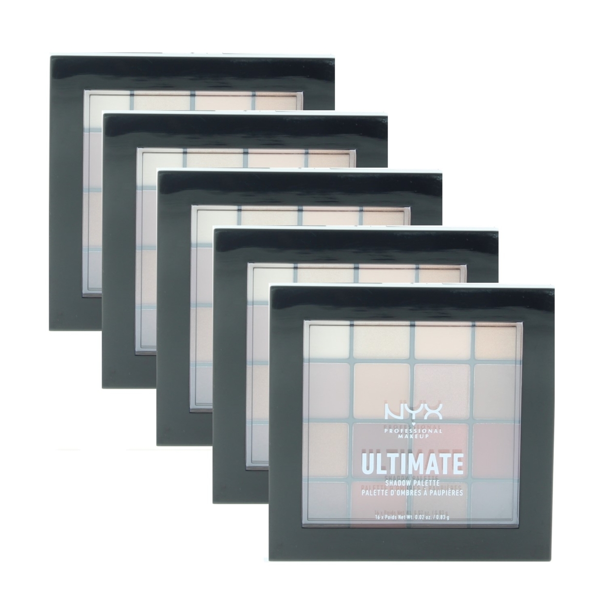 NYX Professional Makeup Ultimate Shadow Palette-Warm Neutrals (16 Shades X 0.02oz) 0.32oz/13.28g (5 Pack)