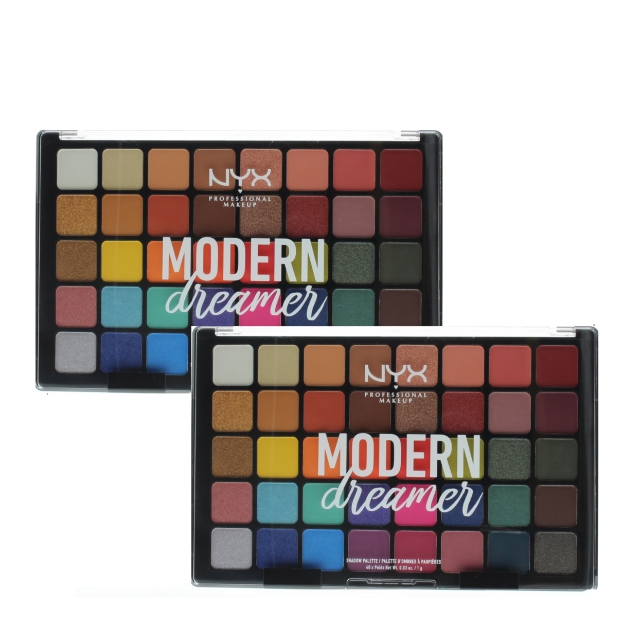 NYX Professional Makeup Modern Dreamer Shadow Palette (40 Shades X 0.03oz) 1.2oz/40g(2 Pack)