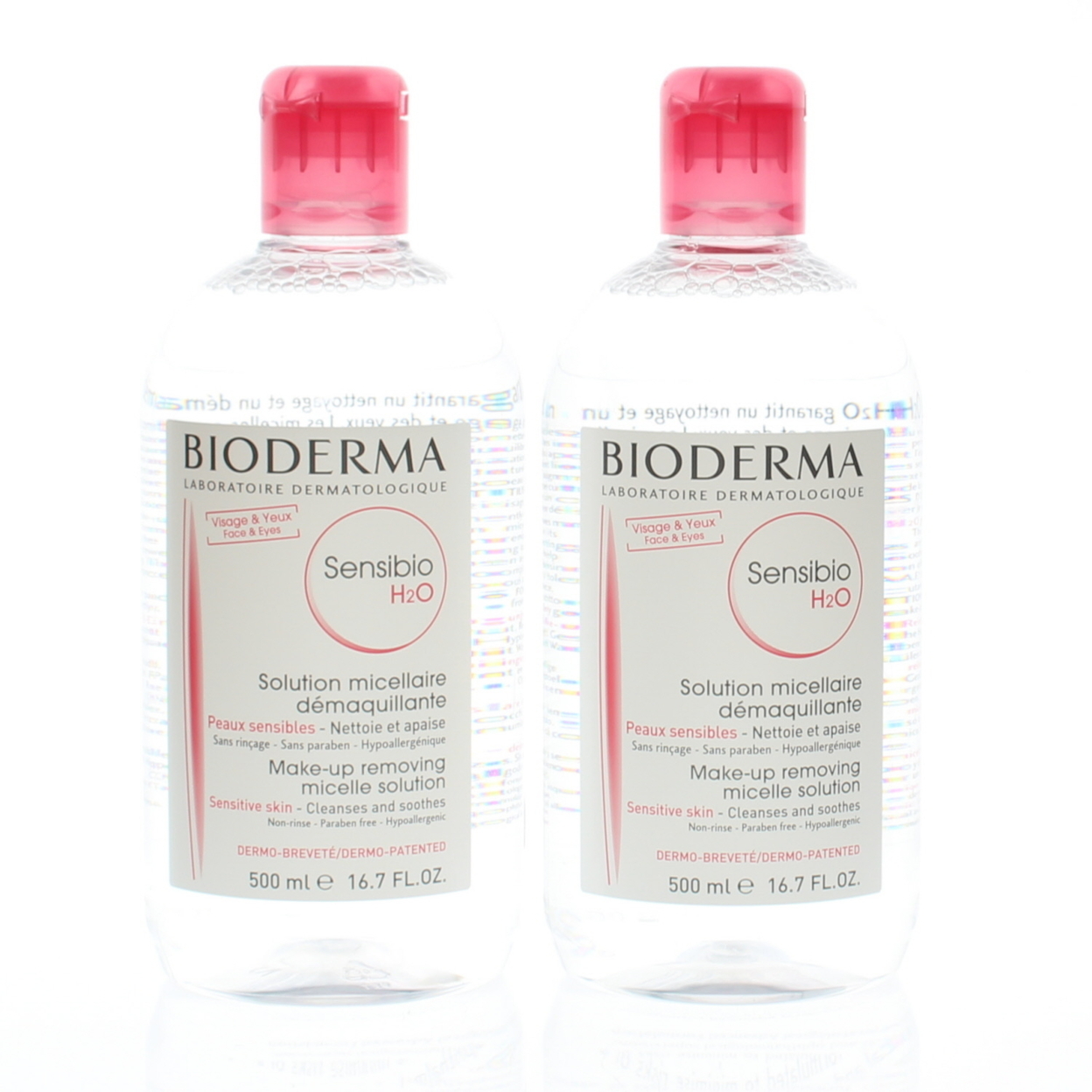 Bioderma Sensibio H2O Solution Micellaire Demaquillante (2 Pack) 500ml Each