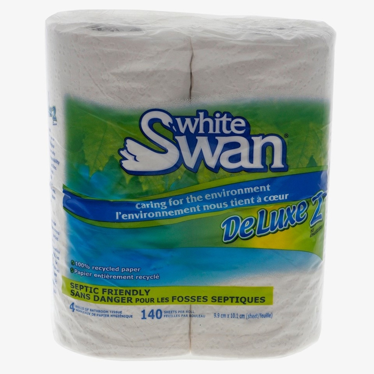 4 Rolls of White Swan Bathroom Tissue - Case of 24