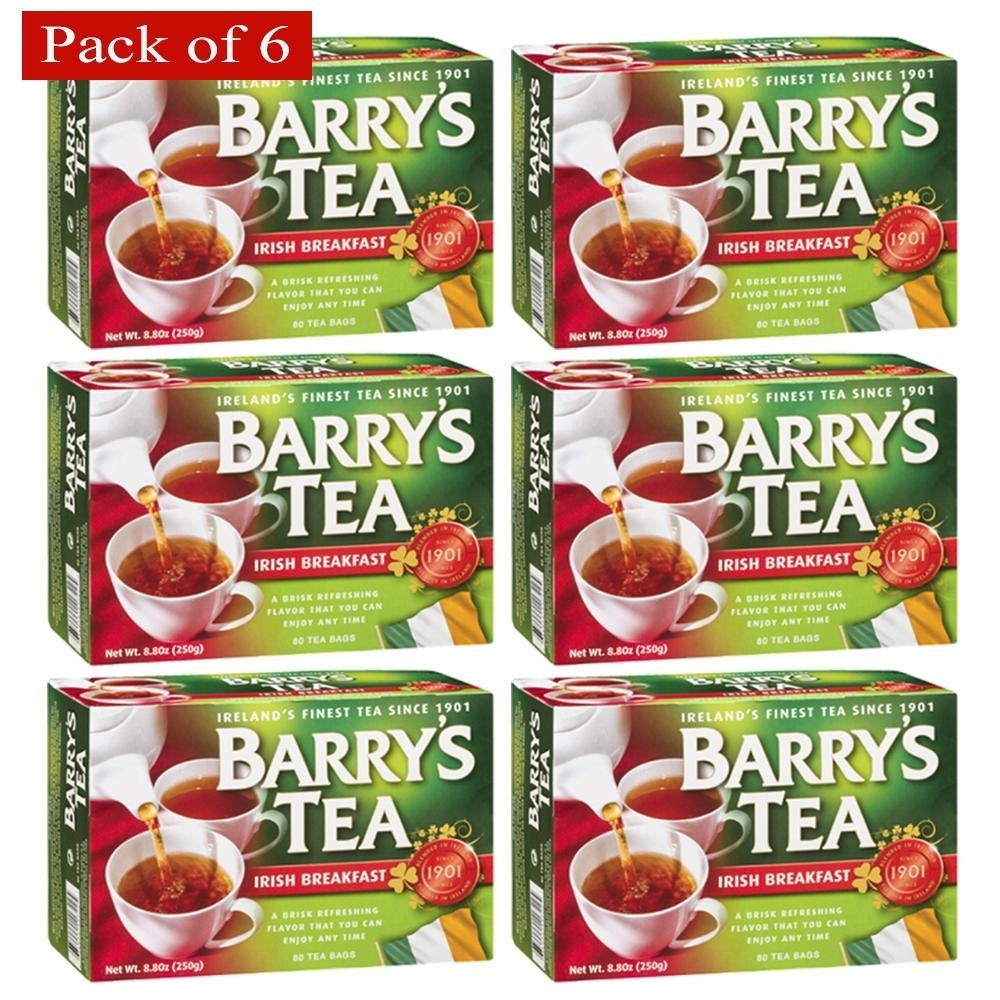 Barry's Tea Bags Irish Breakfast, 6 Pack (80 Tea Bags)