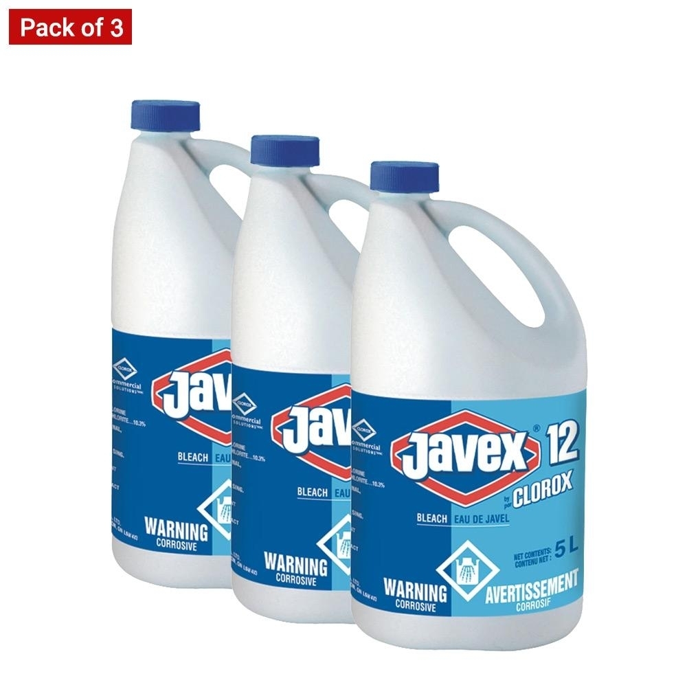 Clorox Javex Commercial Grade Bleach 5 L, Pack of 3