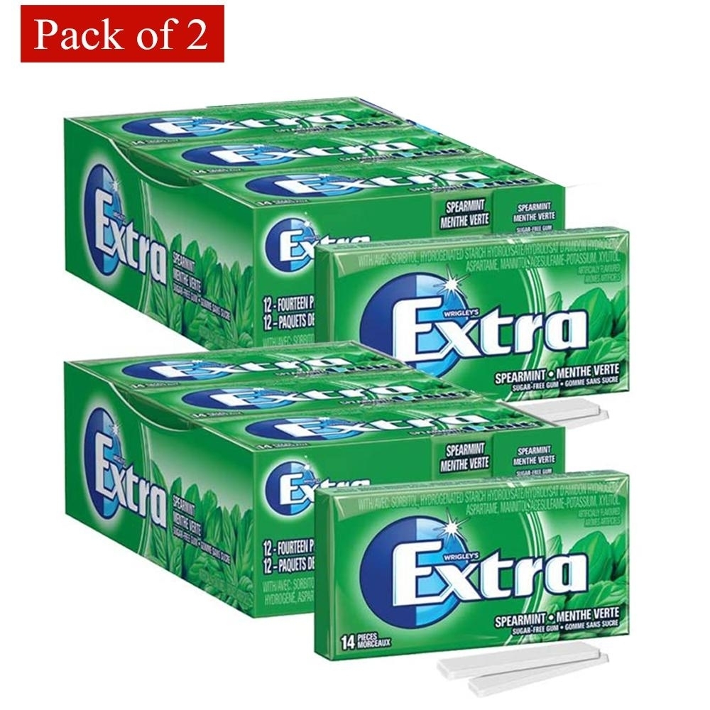 Sugar Free Gum, Spearmint, 12 Count by Extra (Pack of 2)