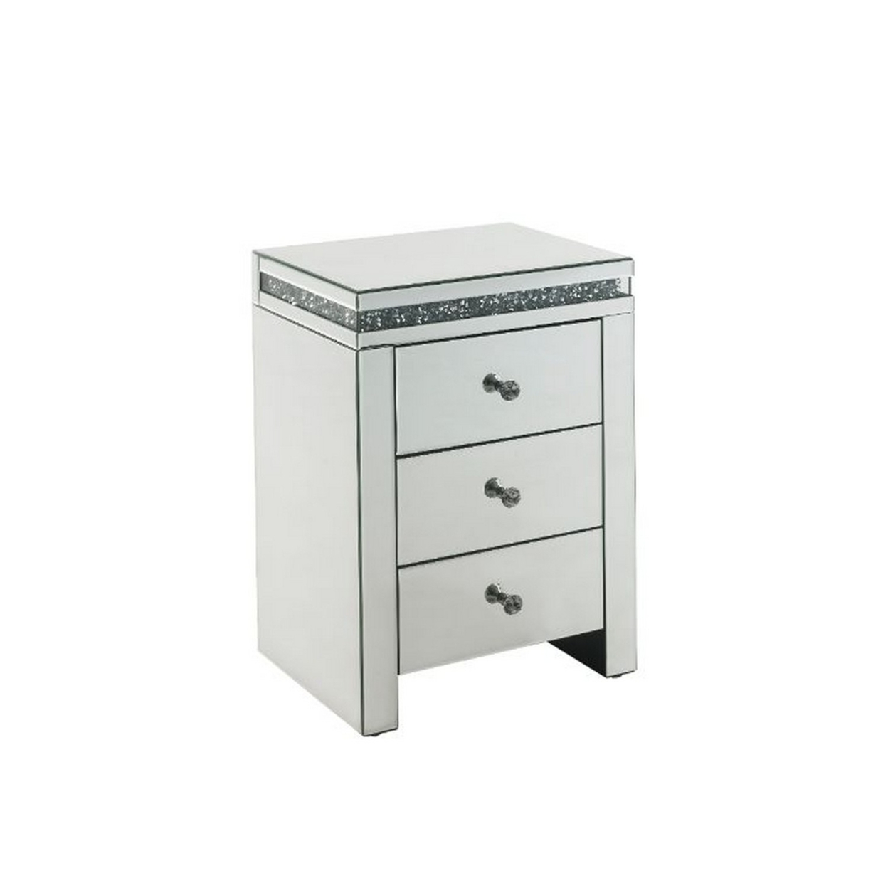 Accent Table With 3 Modern Storage Drawers, White- Saltoro Sherpi