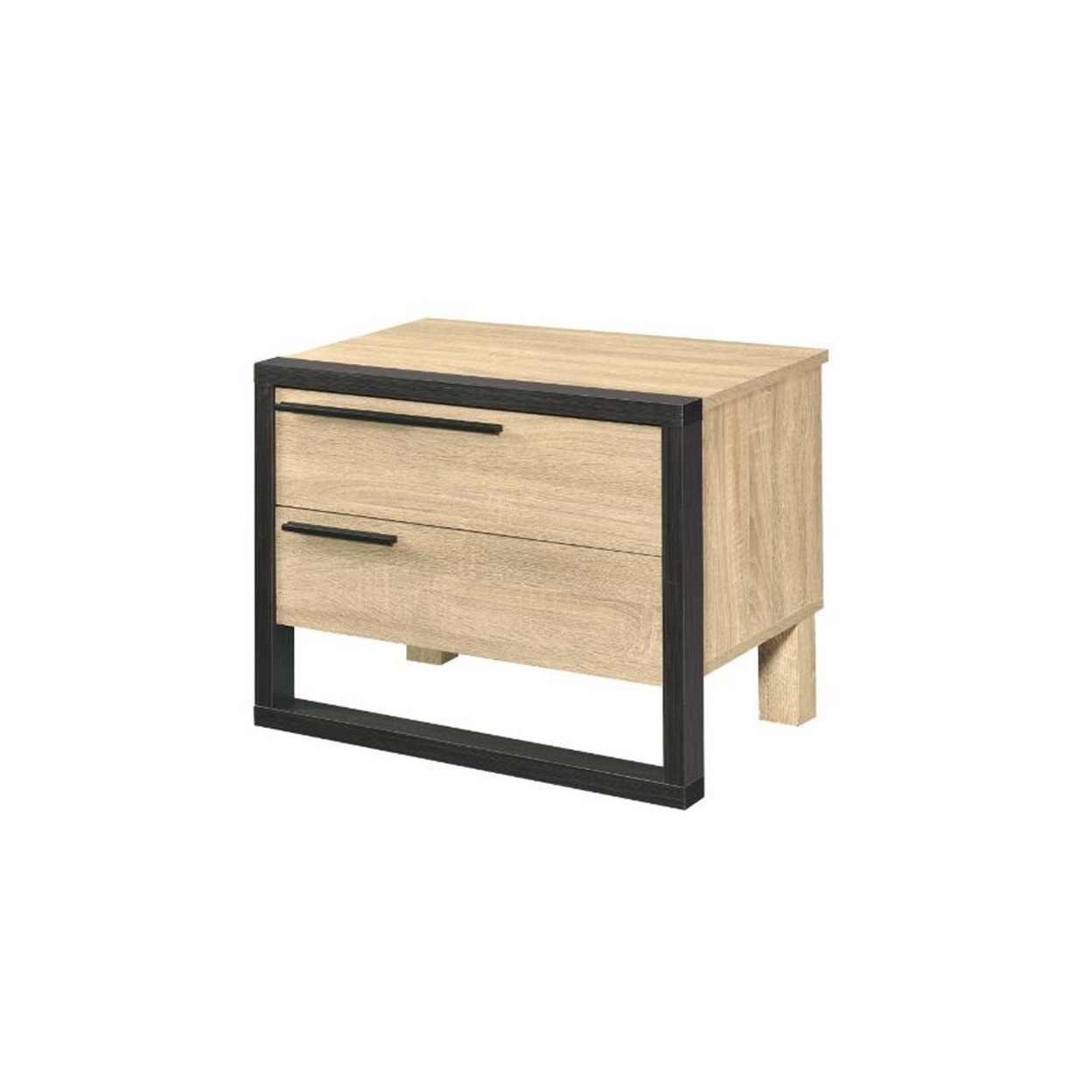 Accent Table With A Pull Out Tray And 2 Storage Drawers, Brown And Black- Saltoro Sherpi