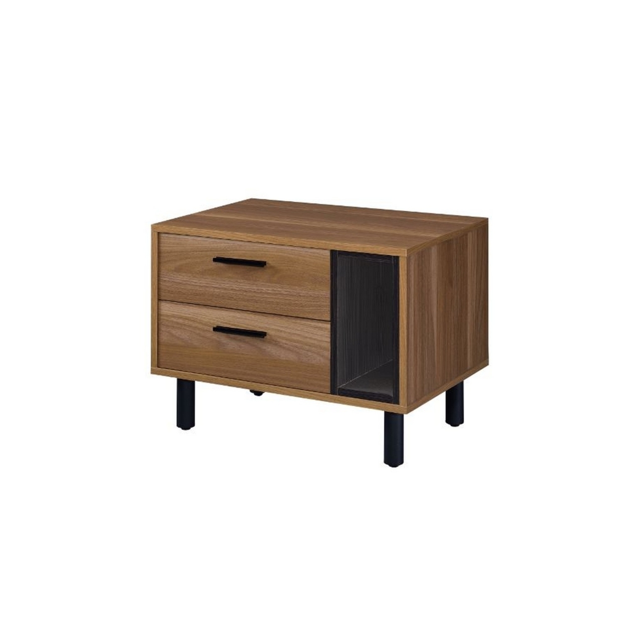 Accent Table With A Stlish Pull Out Tray, Brown And Black- Saltoro Sherpi