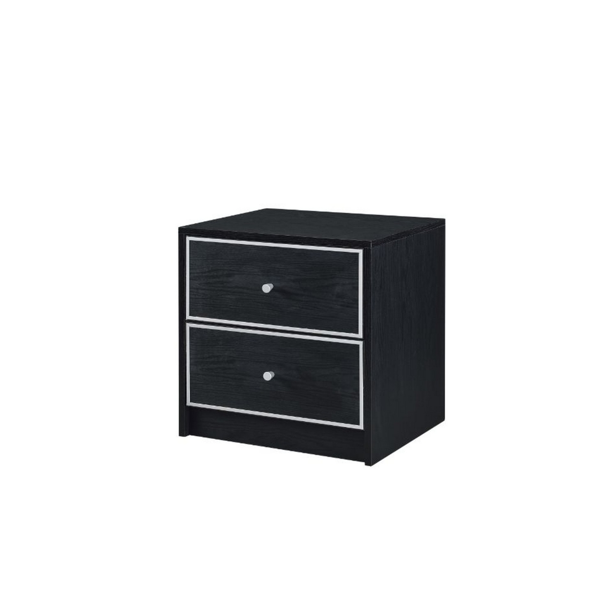 Accent Table With 2 Storage Drawers And Intricate Trimming, Black- Saltoro Sherpi