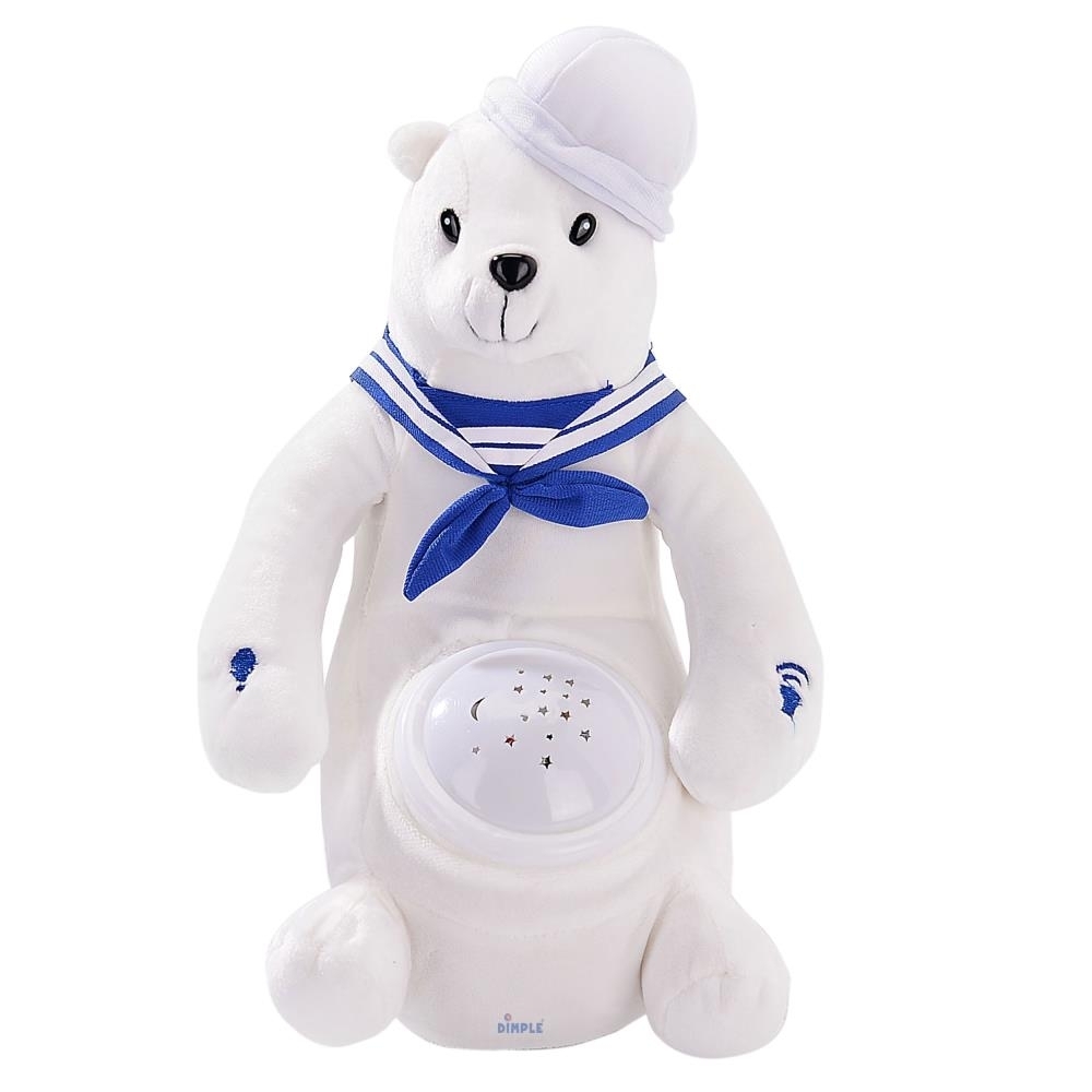 Dimple Barry Polar Bear Nightlight Soother With Favorite Lullabies, Nature Sounds And Projecting Stars & Moon Light