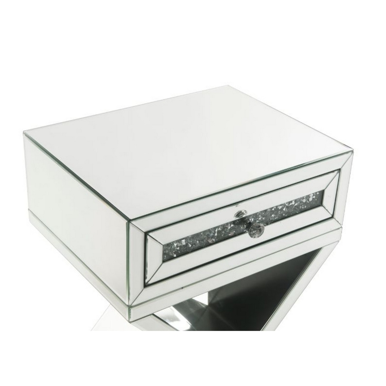 Accent Table With X Shaped Base, White- Saltoro Sherpi