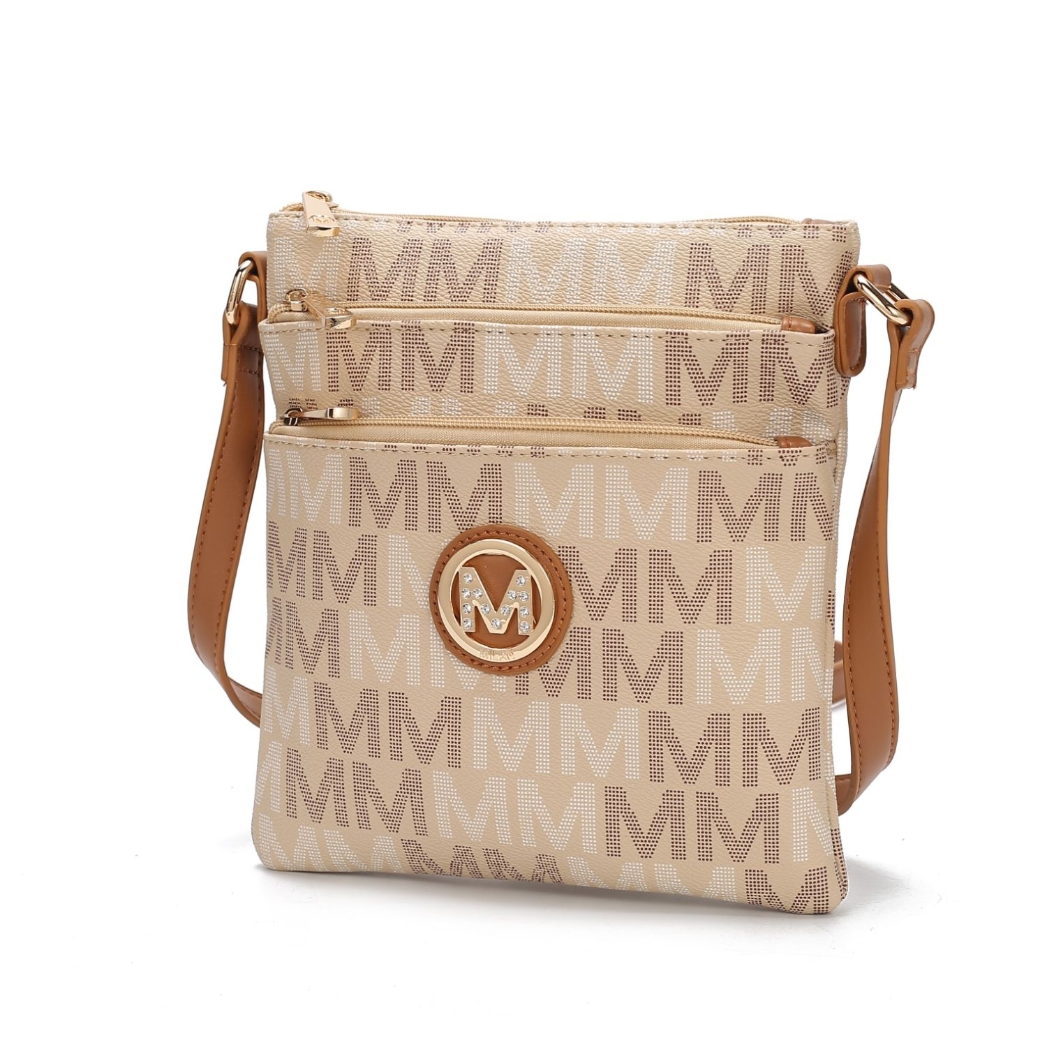 MKF Collection Lemuel M Signature Crossbody Handbag By Mia K. - Brown