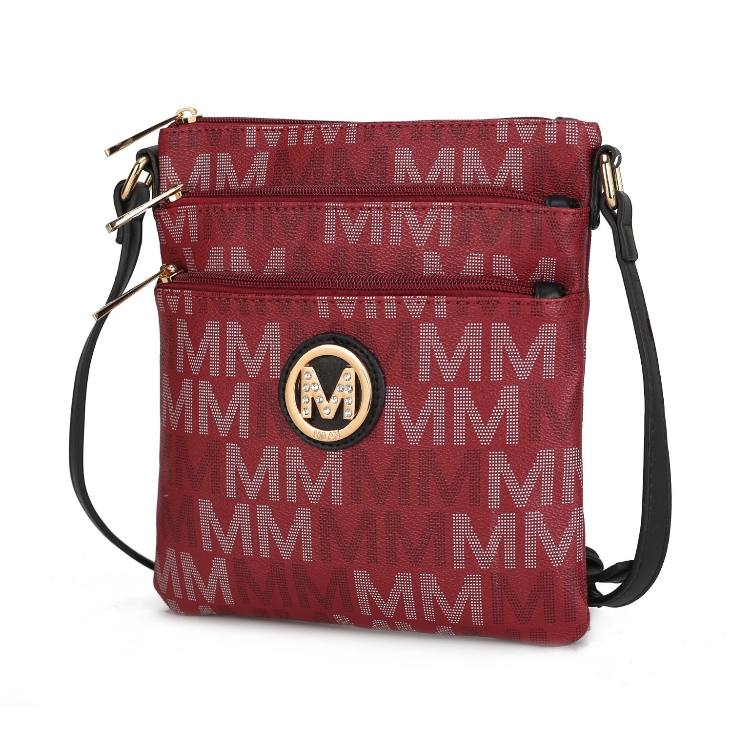 MKF Collection Lemuel M Signature Crossbody Handbag By Mia K. - Burgundy