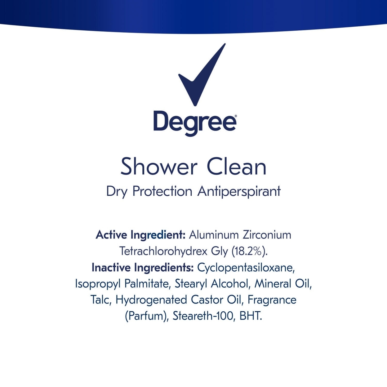 Degree Antiperspirant Deodorant, Shower Clean, 2.6 Ounce (Pack Of 5)