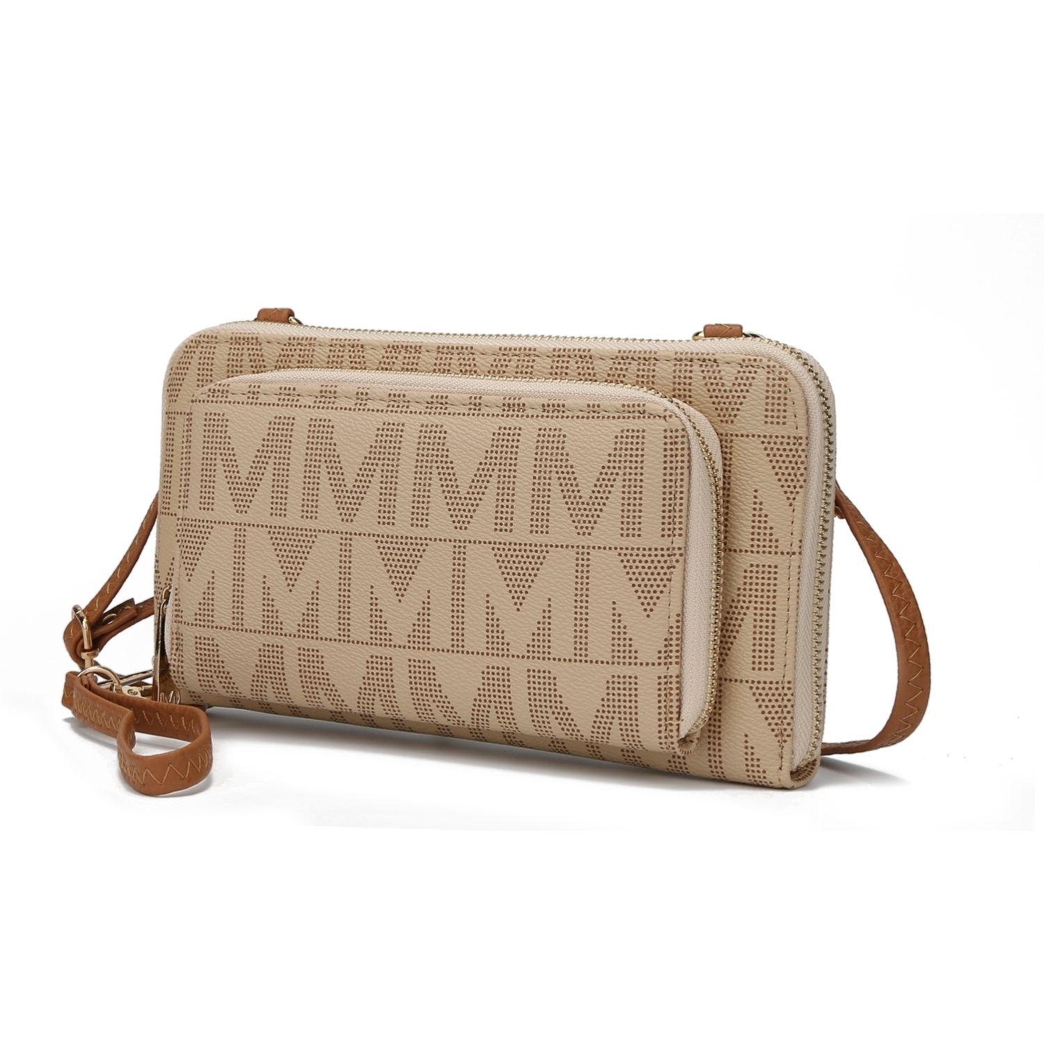 MKF Collection Dilma Wallet Smartphone Convertible Crossbody Handbag By Mia K - Beige