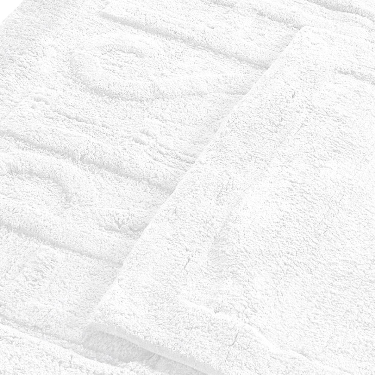 Veria 2 Piece Bath Mat With FRESH Sculpted Details, The Urban Port, White- Saltoro Sherpi