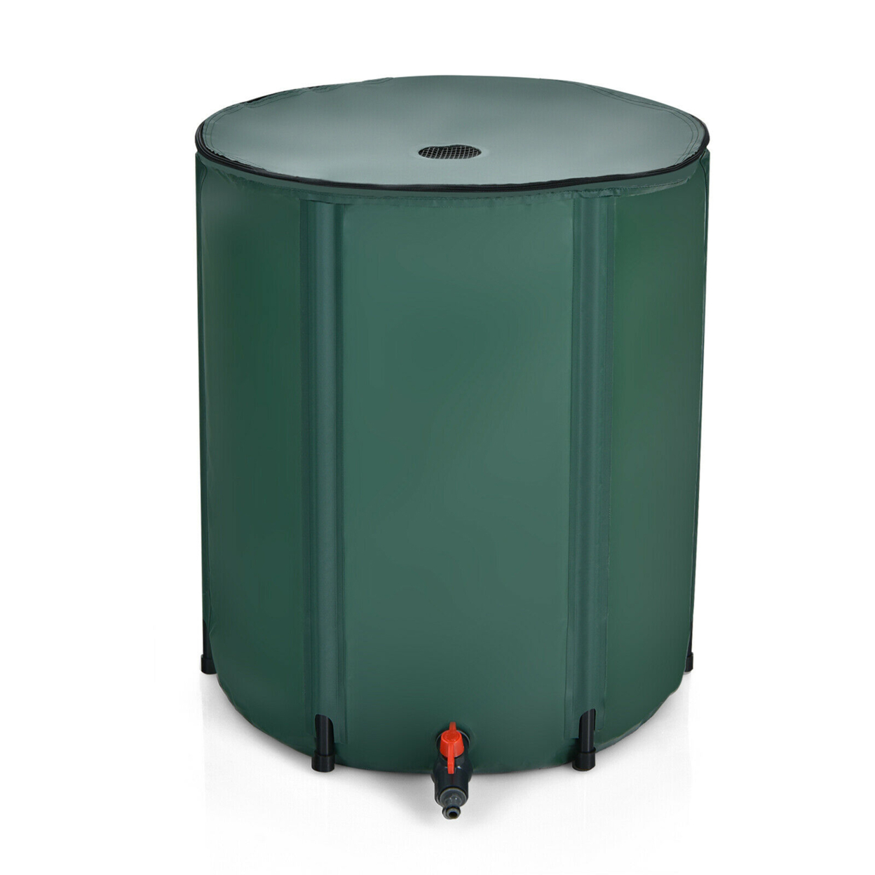 53 Gallon Portable Rain Barrel Water Collector Collapsible Tank W /Spigot Filter