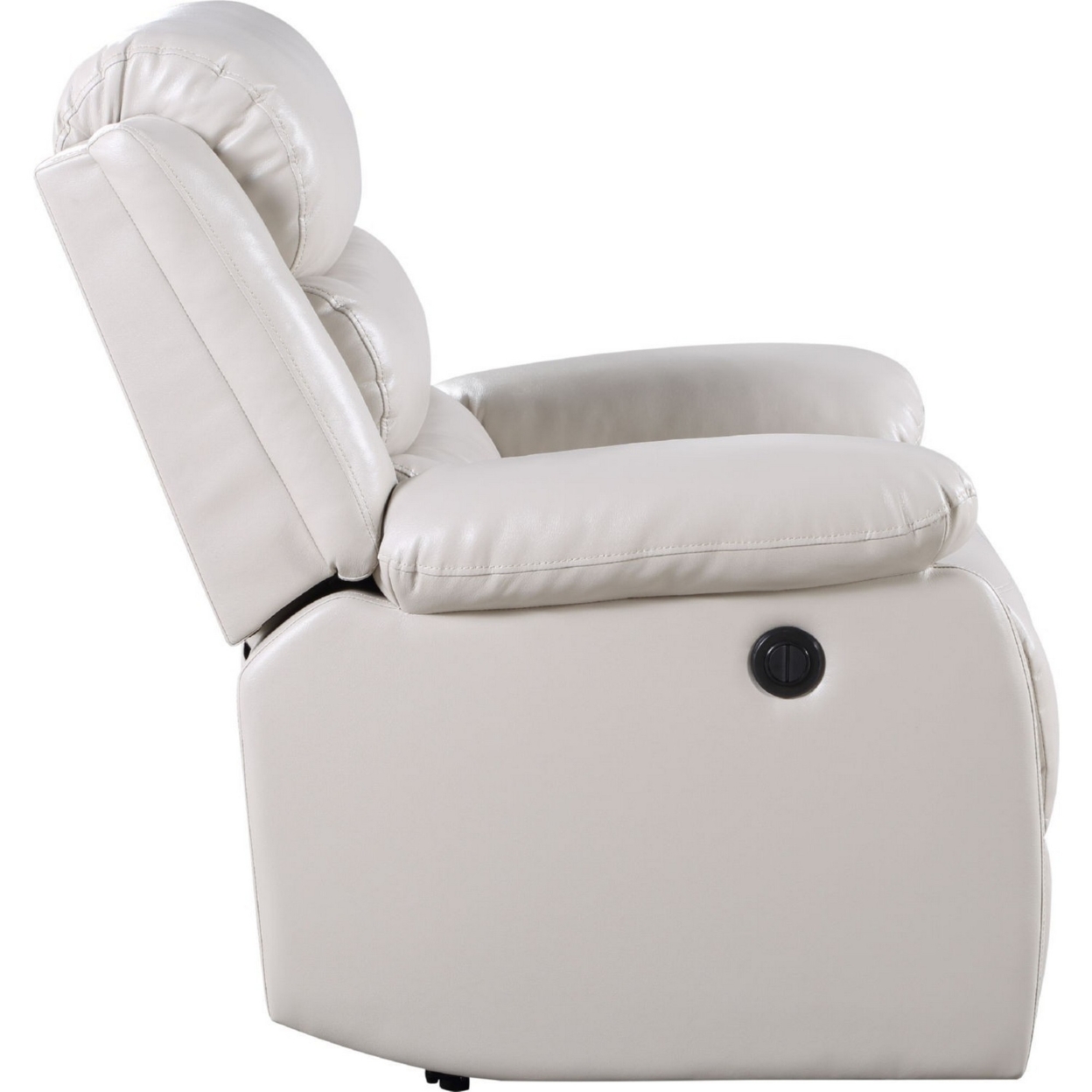 Power Recliner Chair With Split Back And Pillow Top, Cream- Saltoro Sherpi