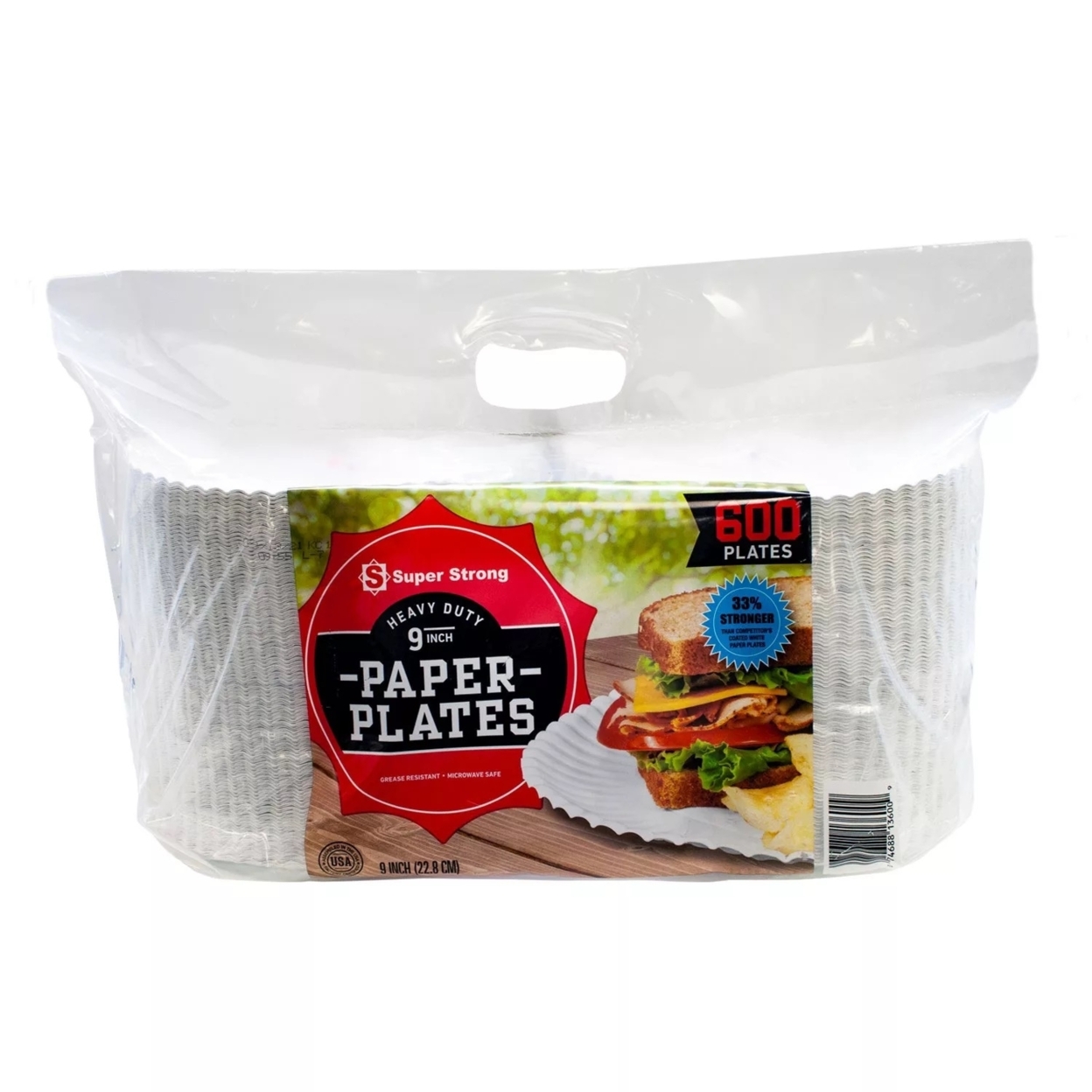 Super Strong Heavy-Duty Paper Plates, 9 (600 Count)