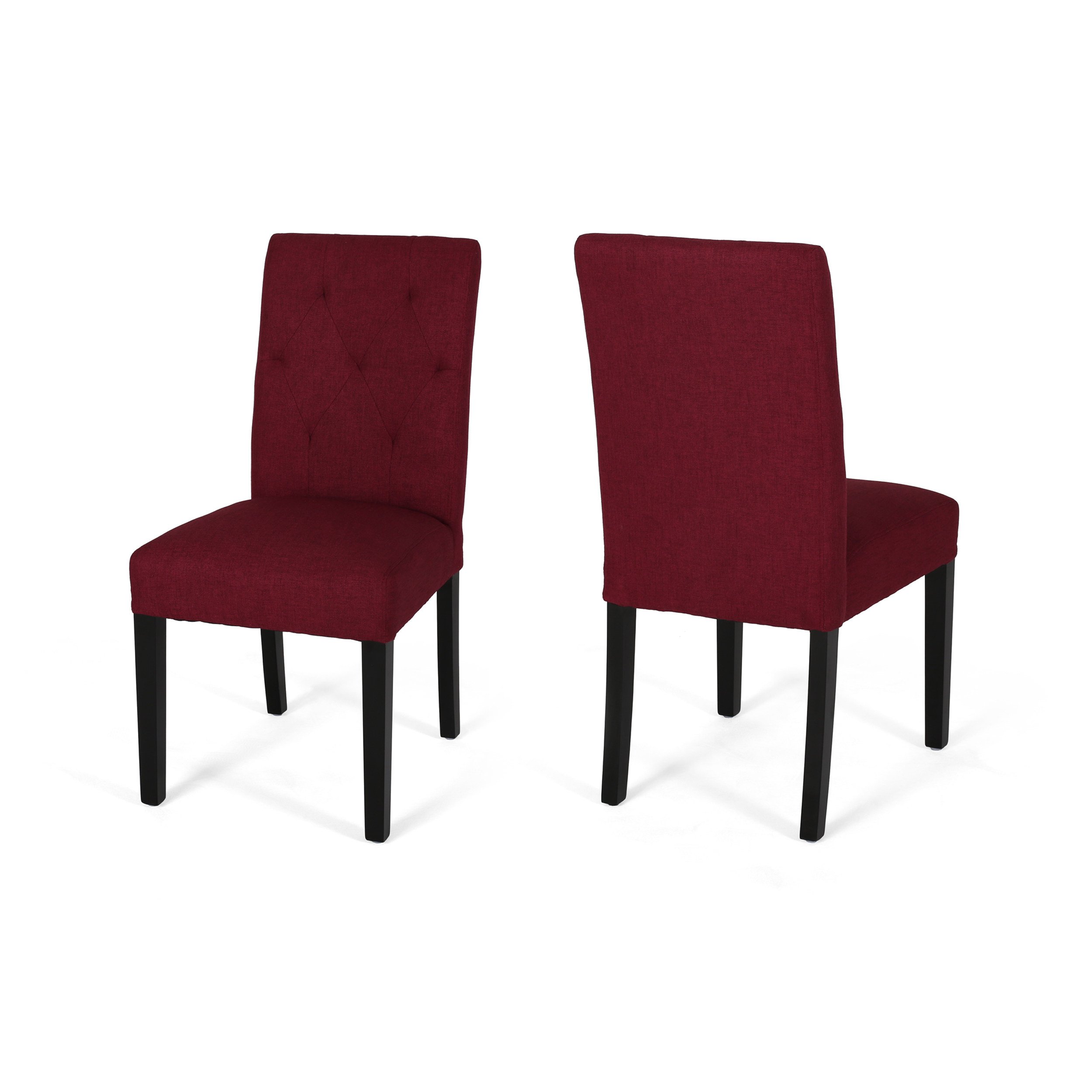 Waldon Tufted Dining Chairs (set Of 2) - Deep Red, Fabric