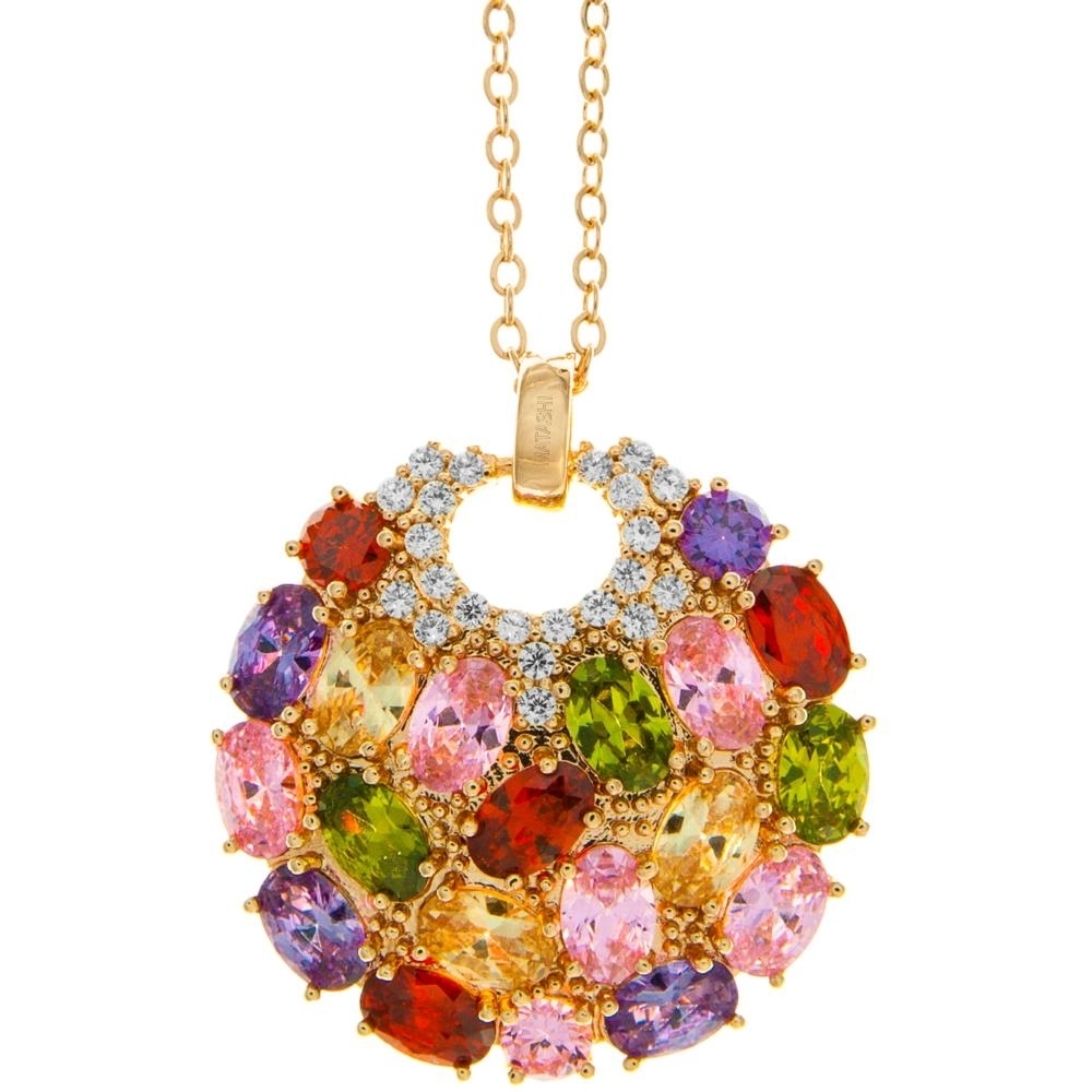 Matashi Rose Gold Plated Necklace W Sea Inspired Encrusted Pendant Design W 16 Extendable Chain & Lobster Clasp W Crystals