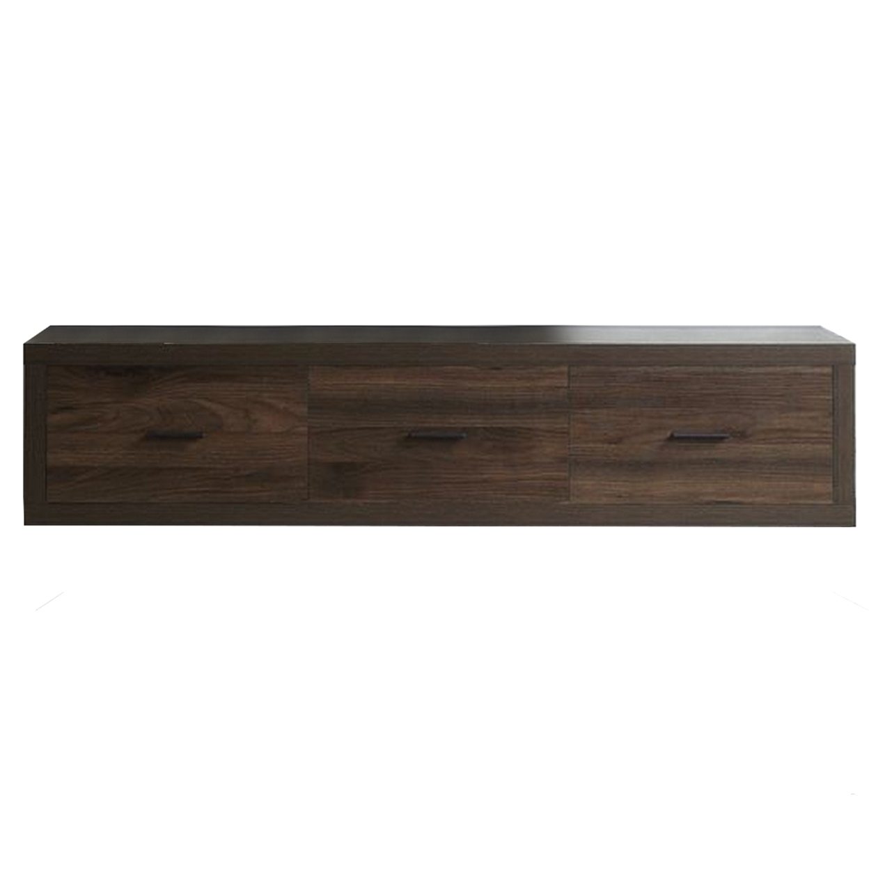 TV Stand With 3 Drawers And Grain Details, Brown- Saltoro Sherpi