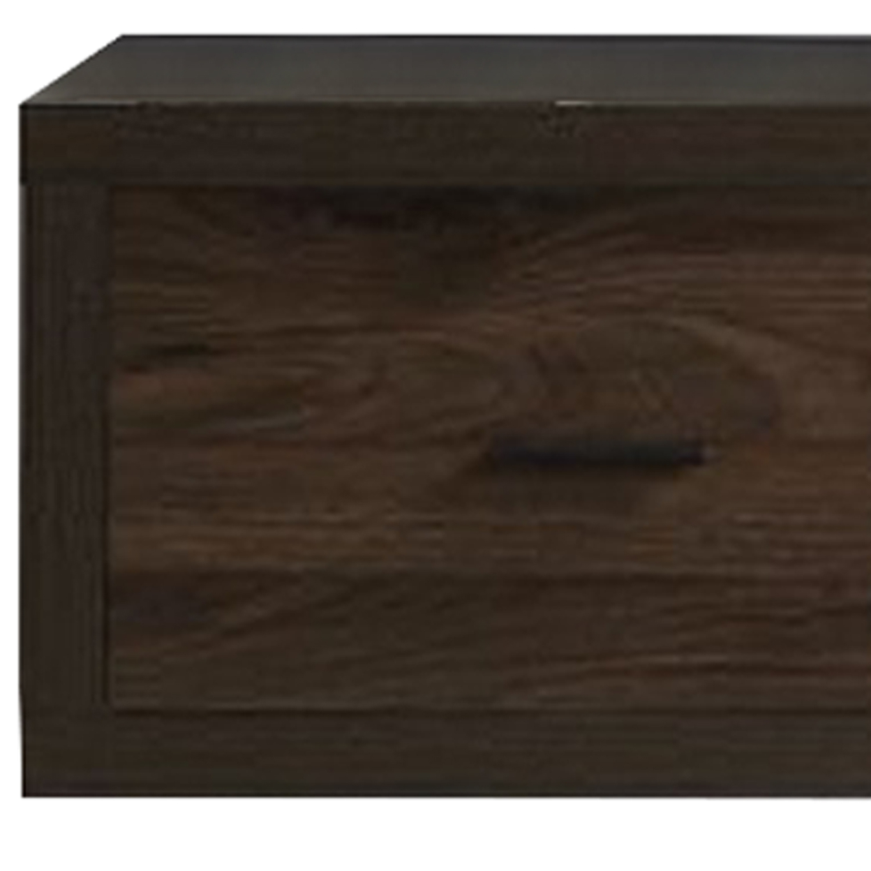 TV Stand With 3 Drawers And Grain Details, Brown- Saltoro Sherpi