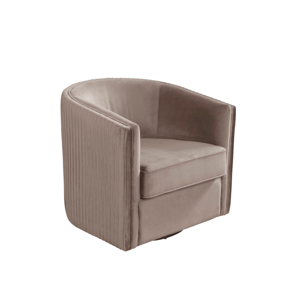 Swivel Chair With Fabric Seat And Curved Back, Light Gray- Saltoro Sherpi