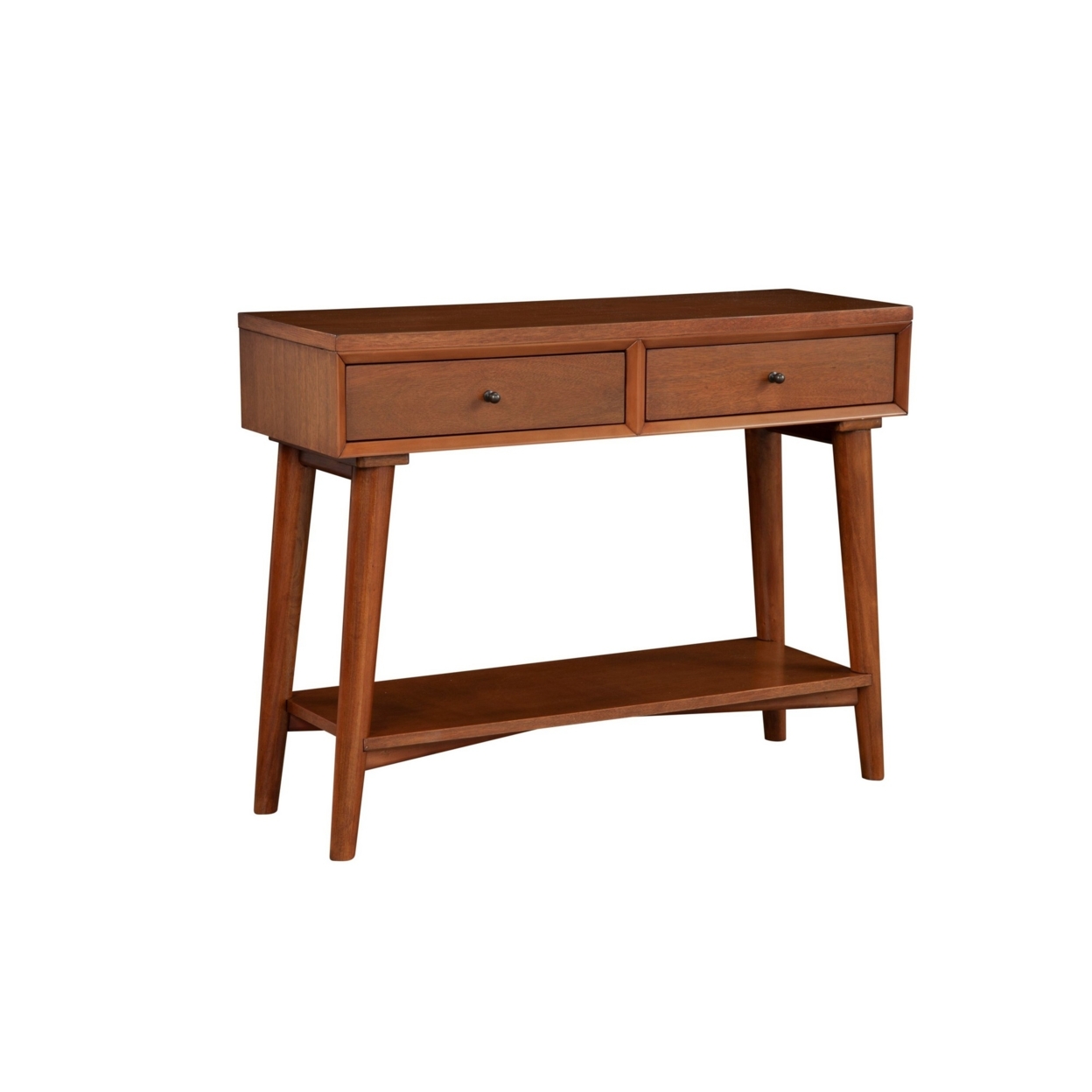 Console Table With 2 Drawers And Angled Legs, Brown- Saltoro Sherpi