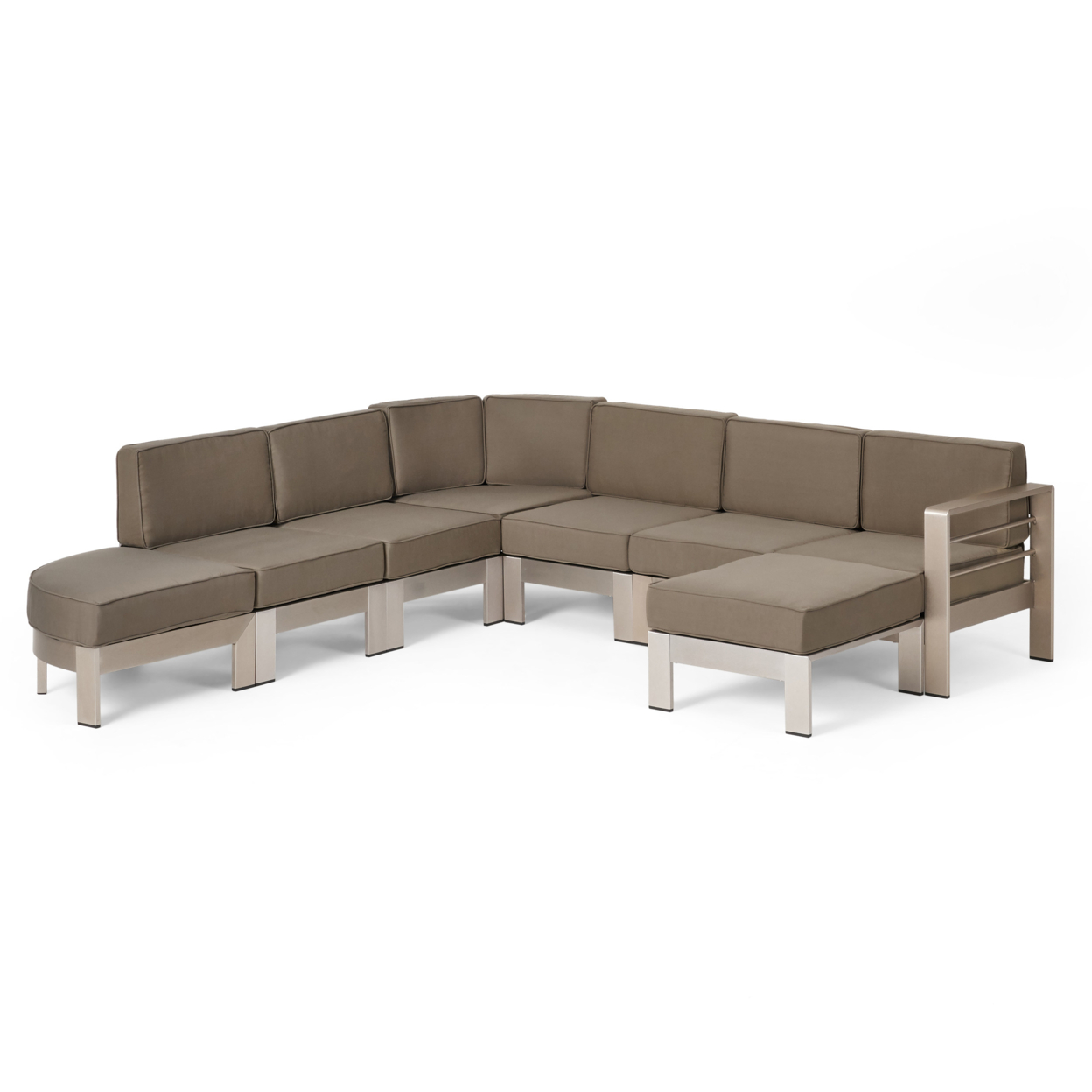 Cherie Half Round 5 Seater Sectional Set With Ottoman