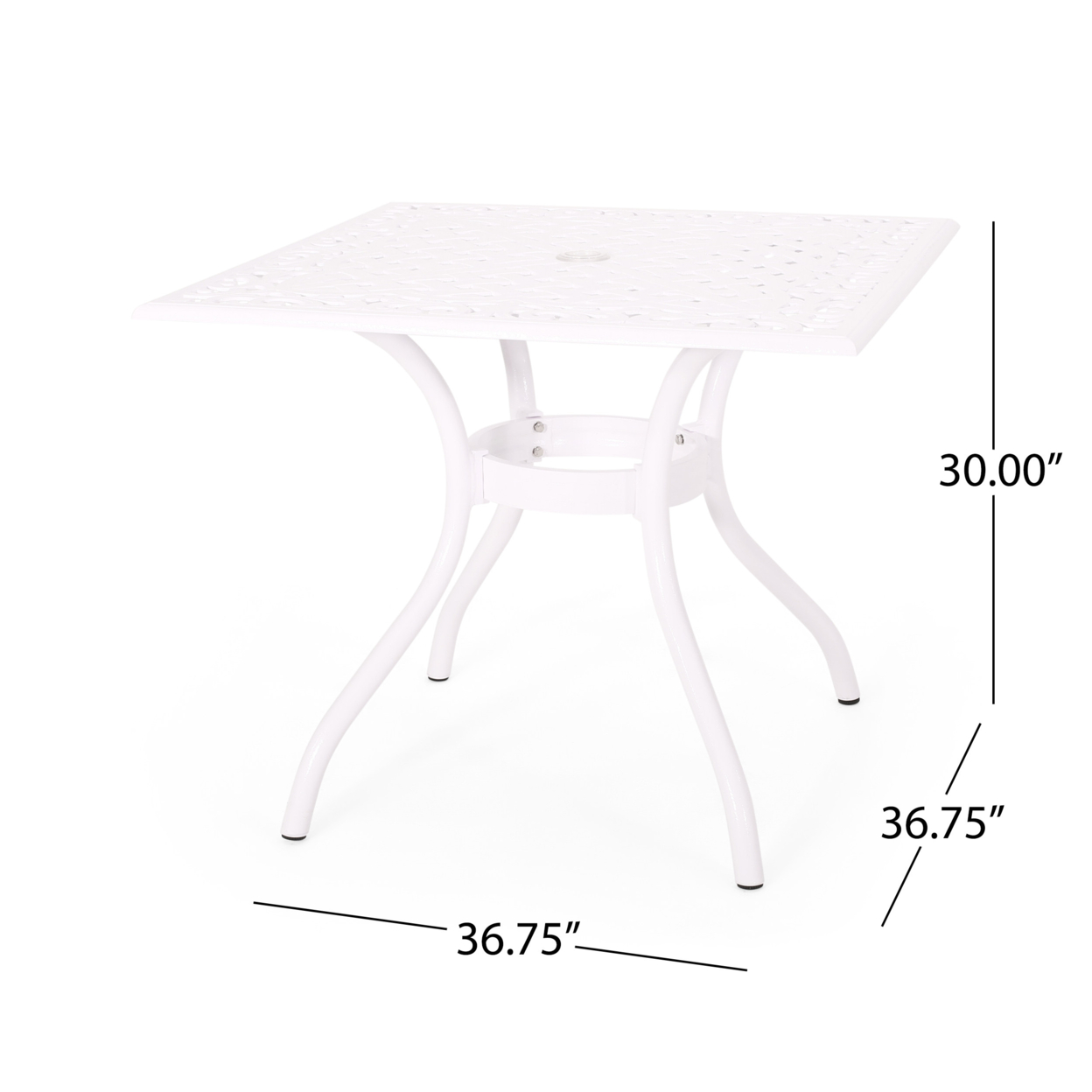 Honolulu Traditional Outdoor Aluminum Square Dining Table