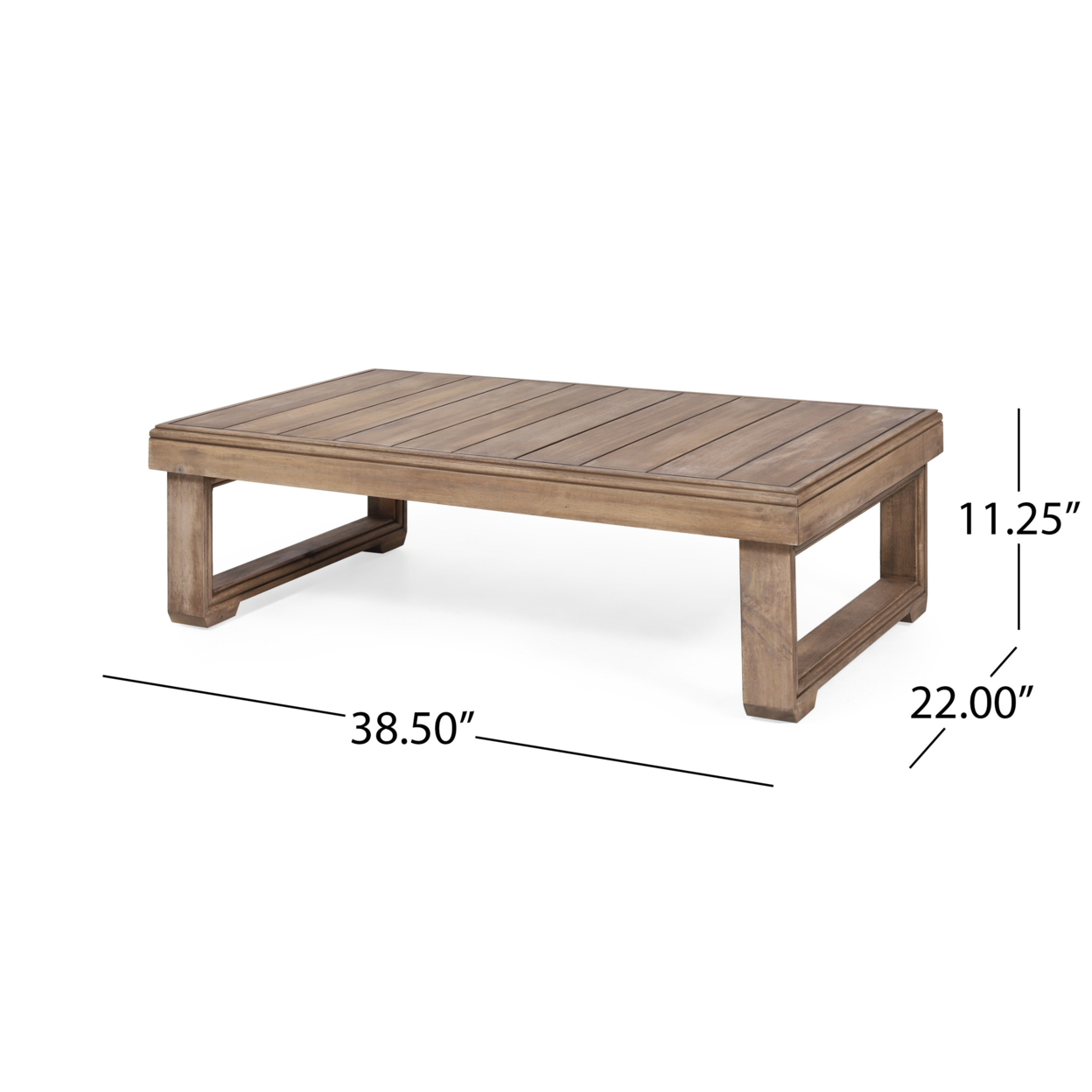 Andrae Outdoor Acacia Wood Loveseat Set With Coffee Table