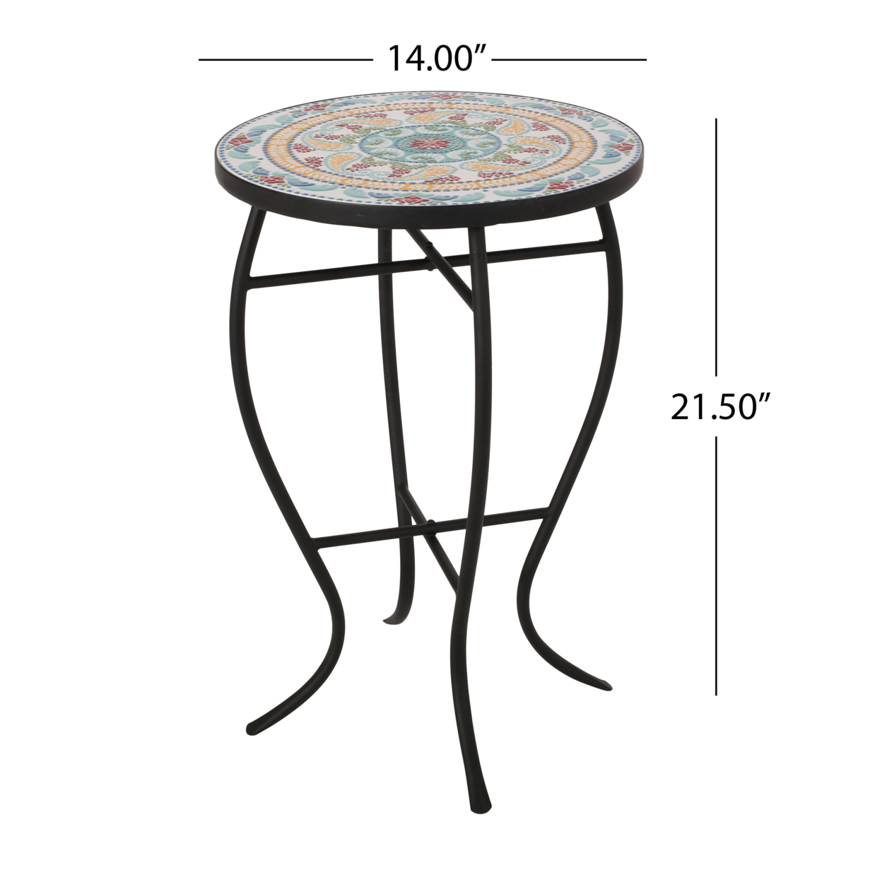 Azuriah Indoor Side Table With Tile Top