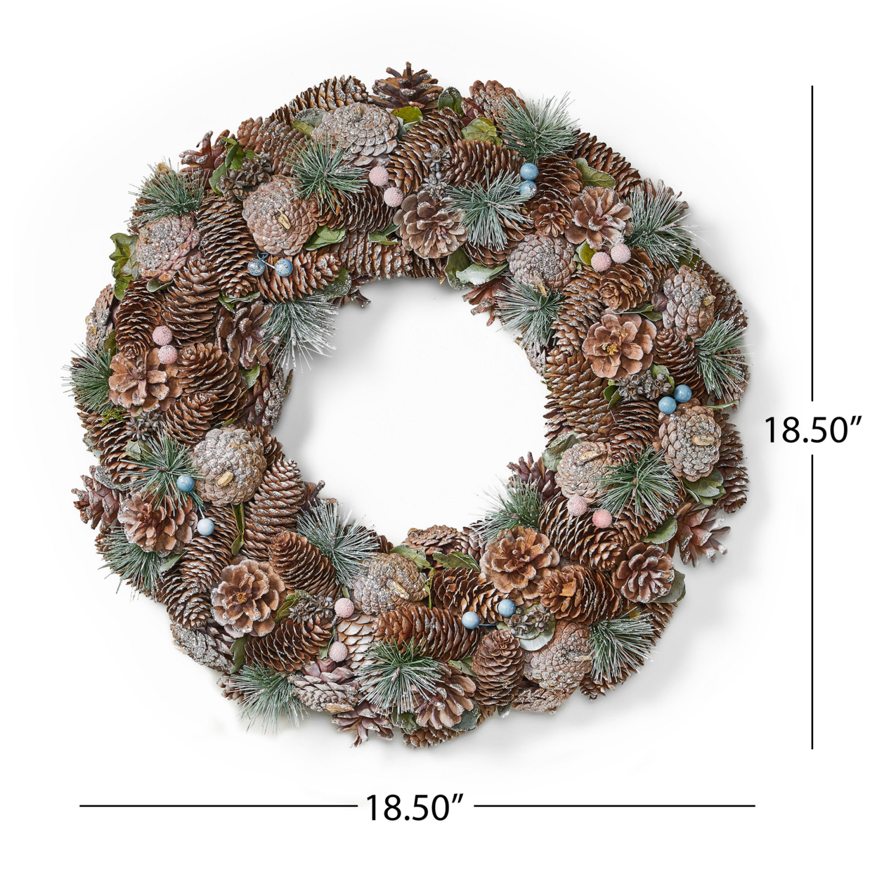 Avonleigh 18.5 Pine Cone And Glitter Unlit Artificial Christmas Wreath