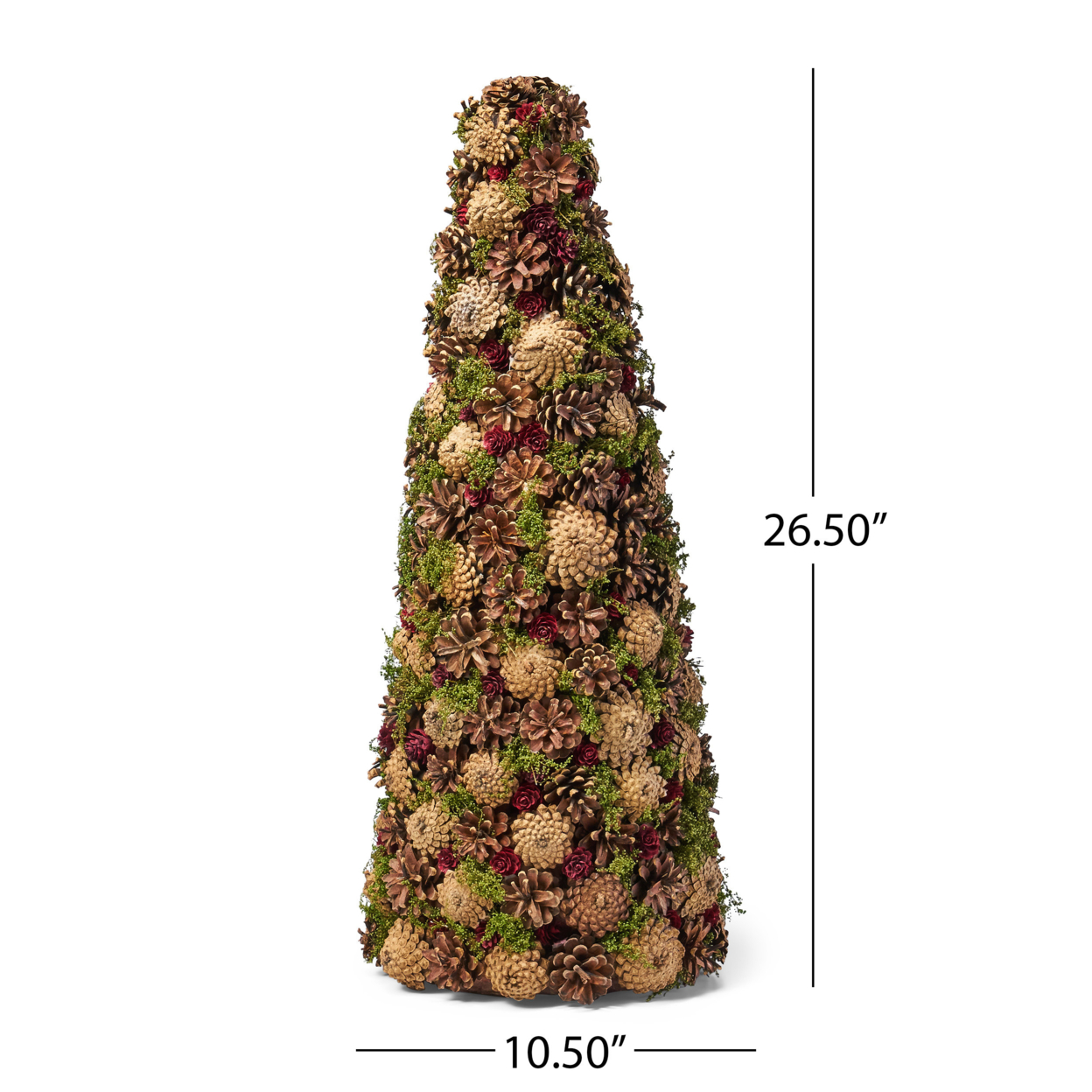 Elif Pre-Decorated Pine Cone Unlit Artificial Tabletop Christmas Tree