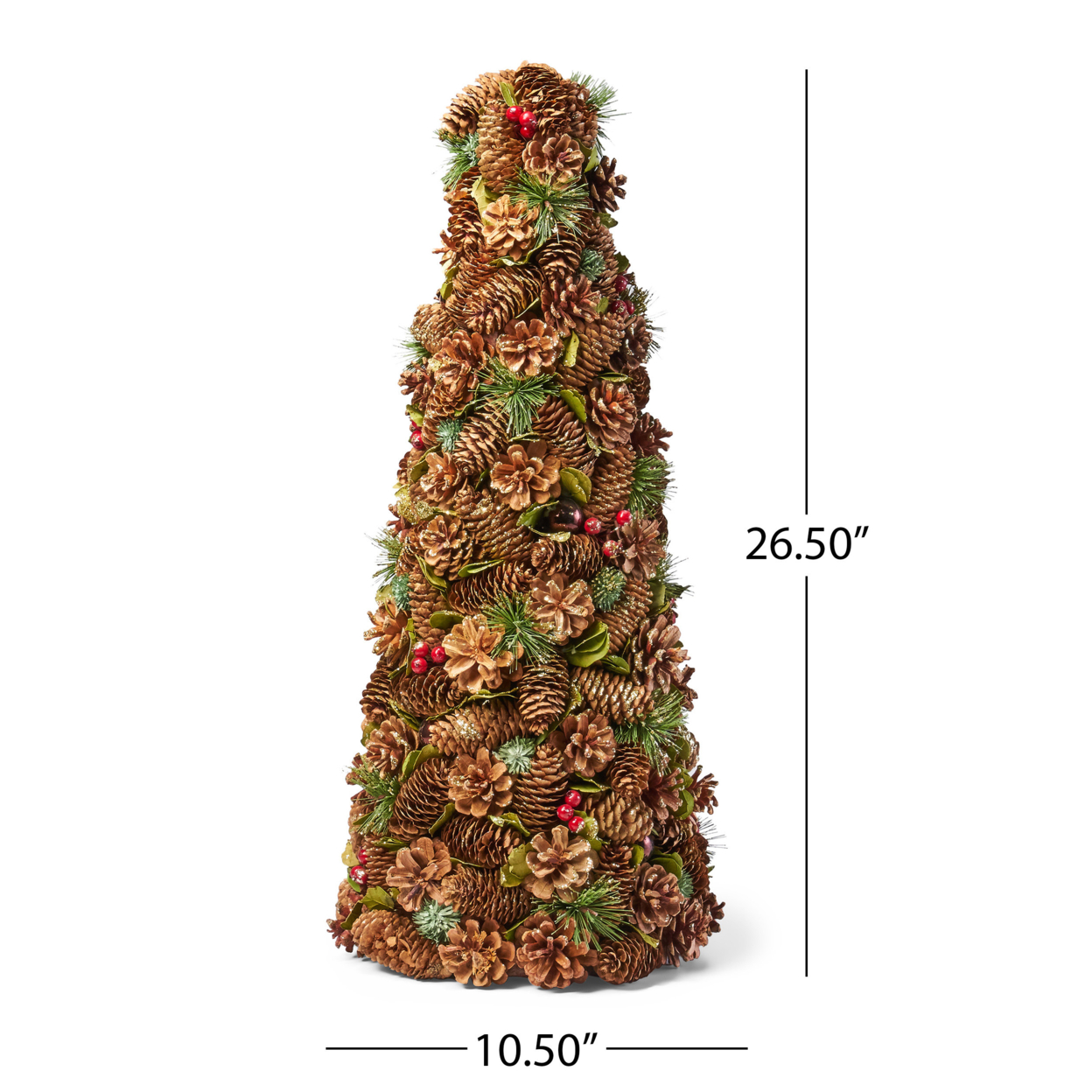 Sarkis Pre-Decorated Pine Cone And Glitter Unlit Artificial Tabletop Christmas Tree