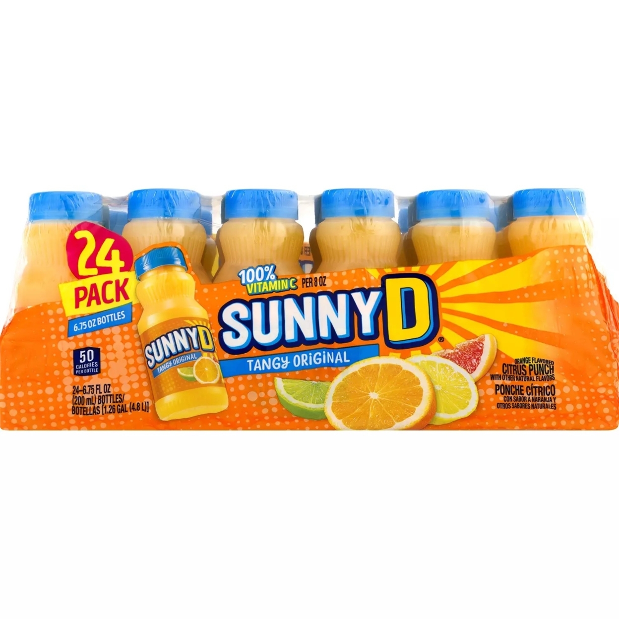 SunnyD Tangy Original Orange Flavored Citrus Punch, 6.75 Fluid Ounce (24 Count)