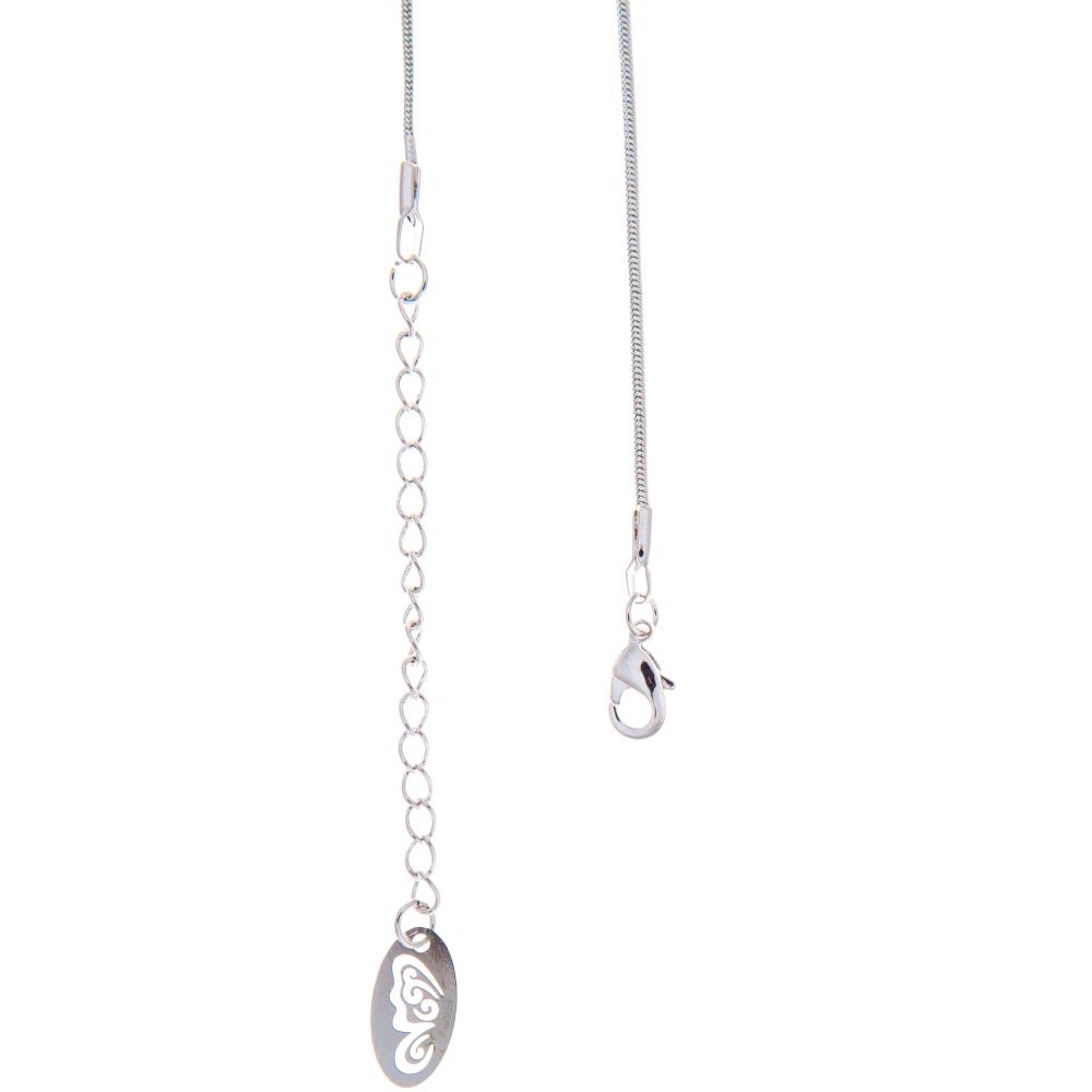 Matashi Rhodium Plated Necklace W Fish Design & 16 Extendable Chain W Clear Crystals Women's Jewelry Gift For Christmas