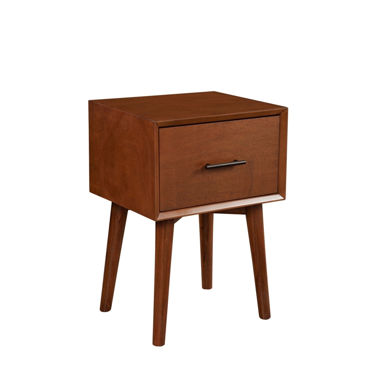End Table With 1 Drawer And Angled Legs, Brown- Saltoro Sherpi