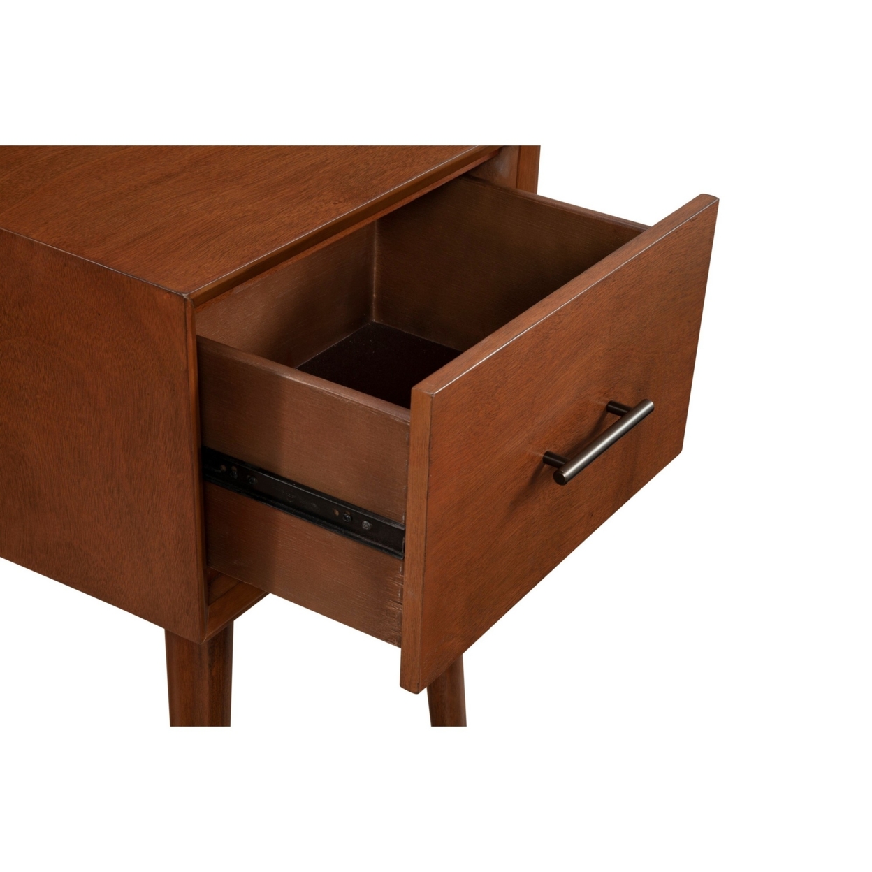 End Table With 1 Drawer And Angled Legs, Brown- Saltoro Sherpi