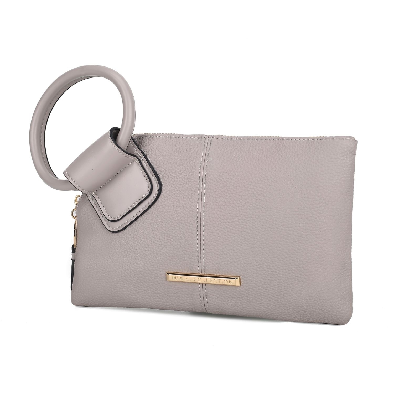 MKF Collection Luna Clutch Wristlet Bag By Mia K. - Light Grey