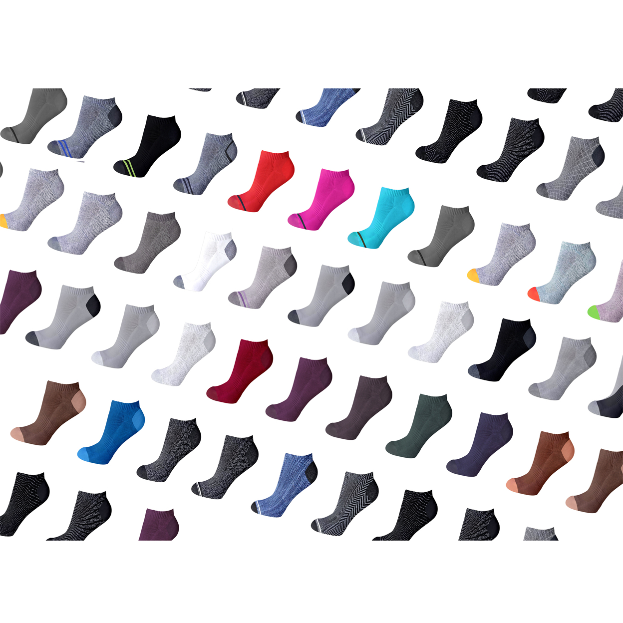 Multi-Pack: Men's Active Low-Cut Performance Socks - 30-Pairs