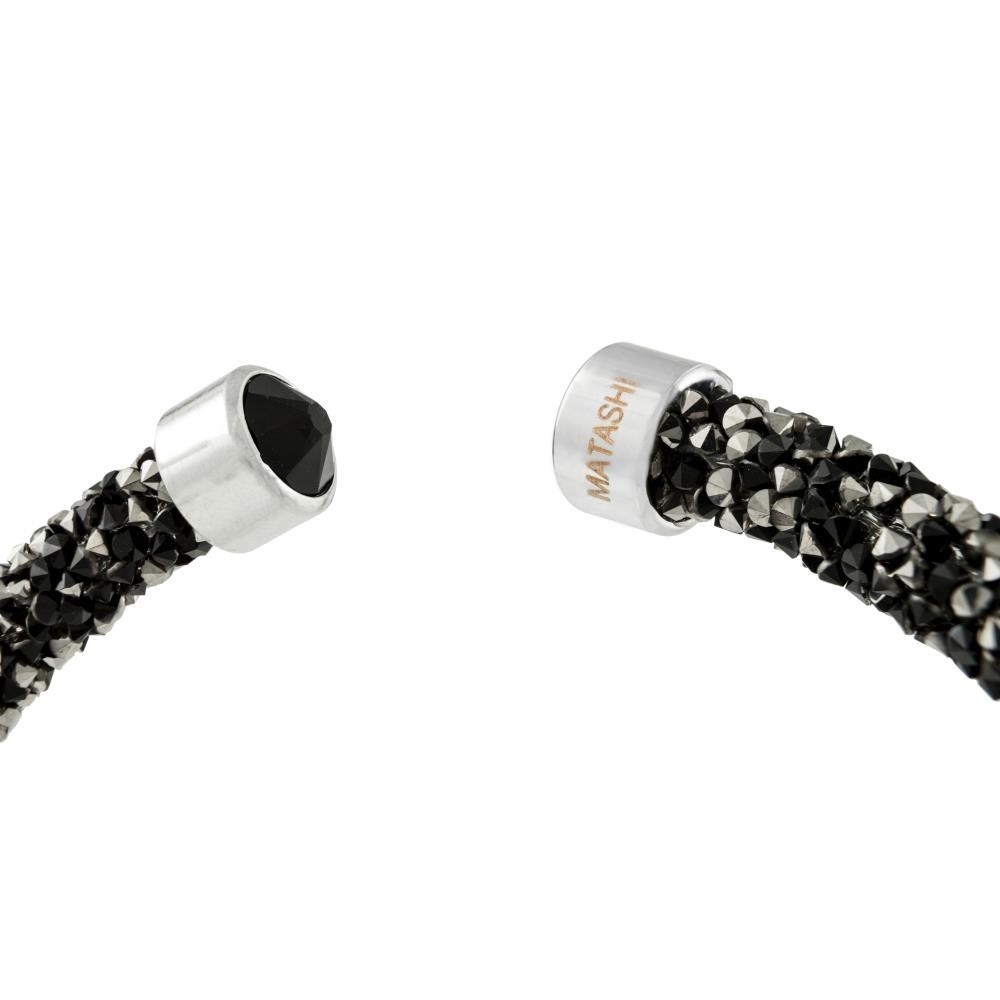 Matashi Ore Black Glittery Luxurious Crystal Bangle Bracelet