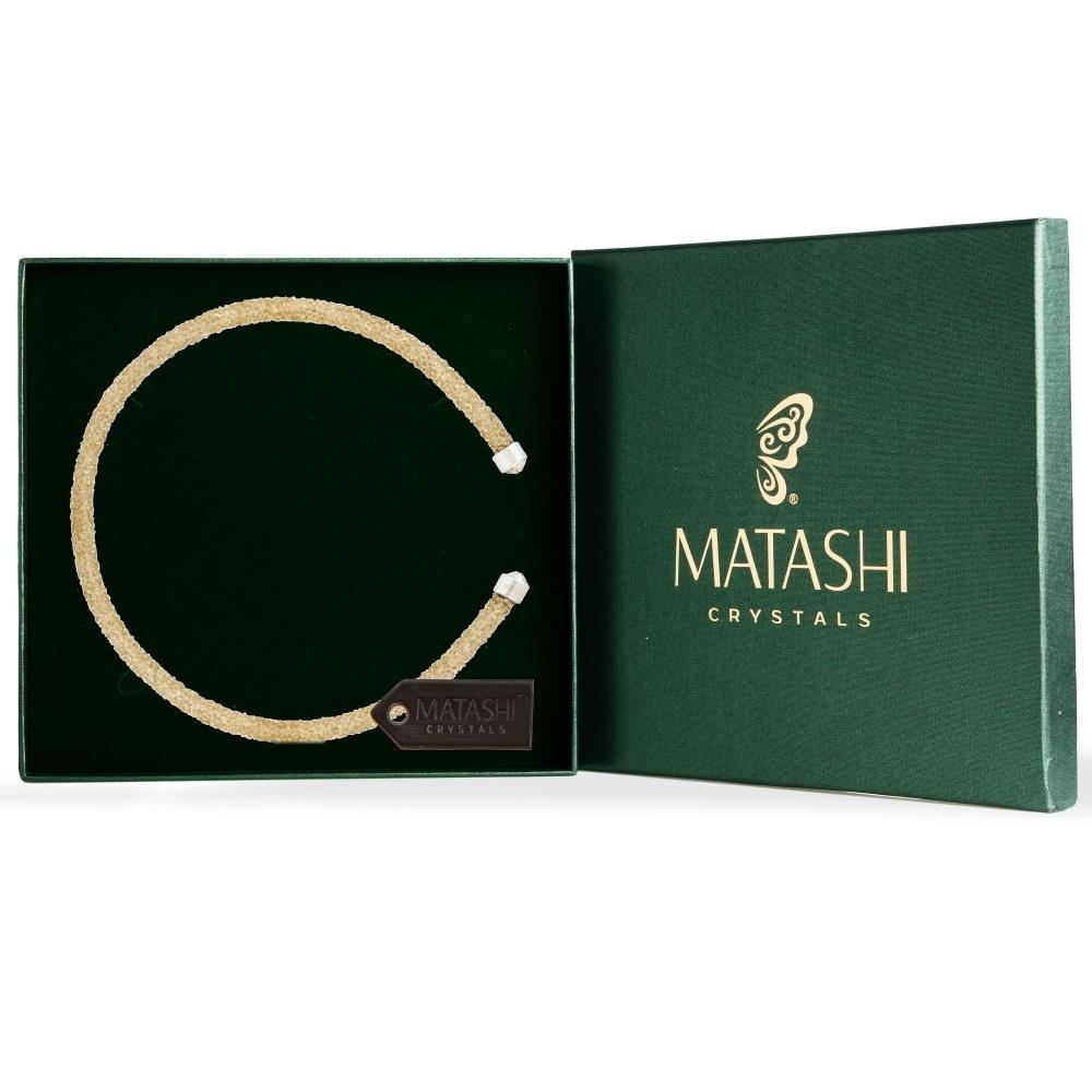 Matashi Gold Glittery Luxurious Crystal Bangle Bracelet