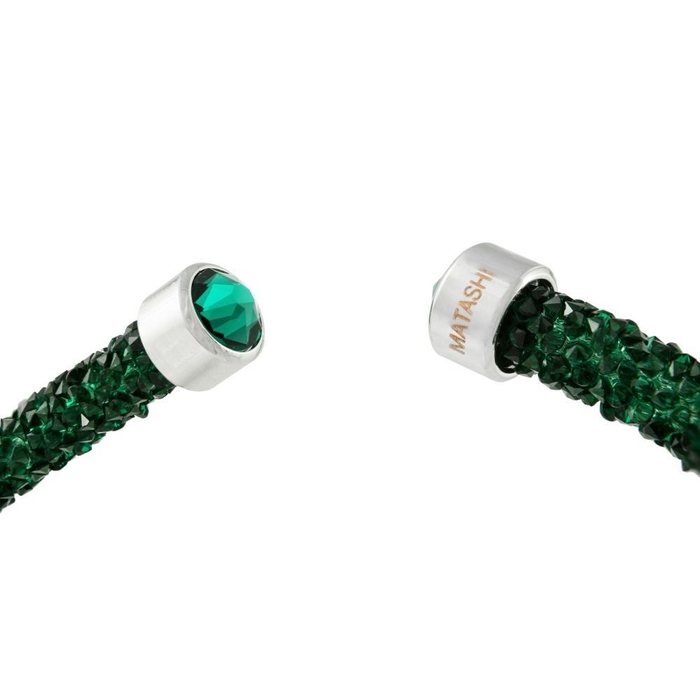 Matashi Green Glittery Luxurious Crystal Bangle Bracelet