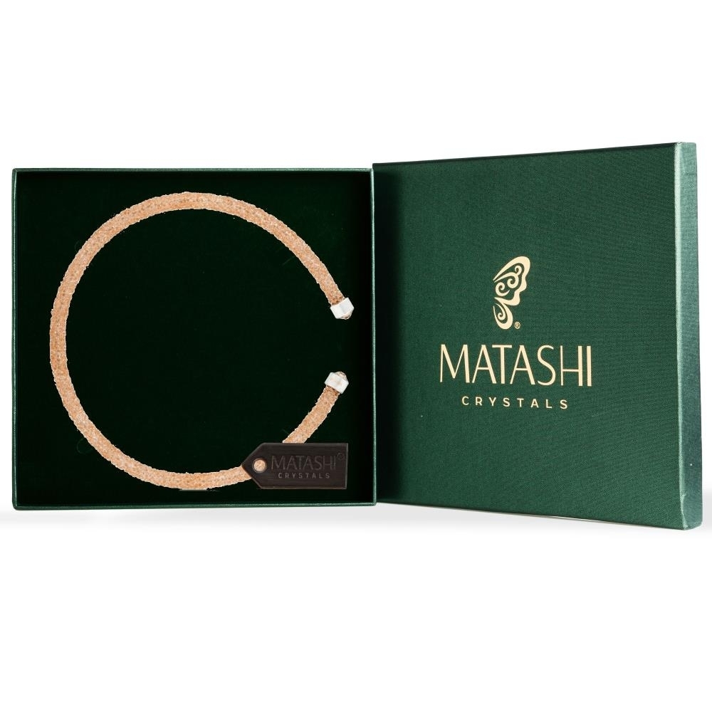 Matashi Peach Glittery Luxurious Crystal Bangle Bracelet